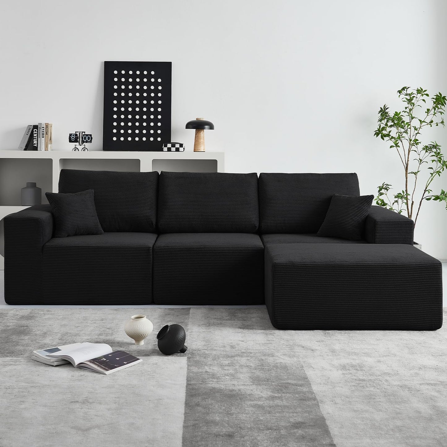 INGEROOM 108" Sectional Sofa – Dark Gray