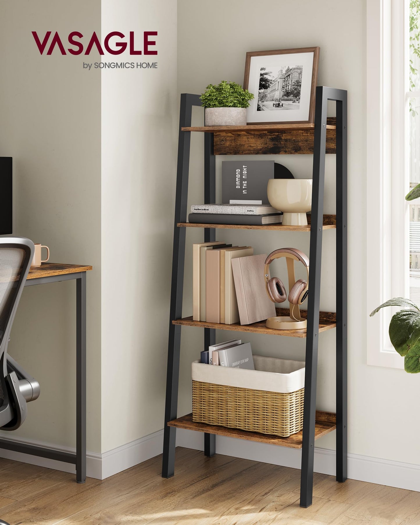 VASAGLE 5-Tier Ladder Bookshelf