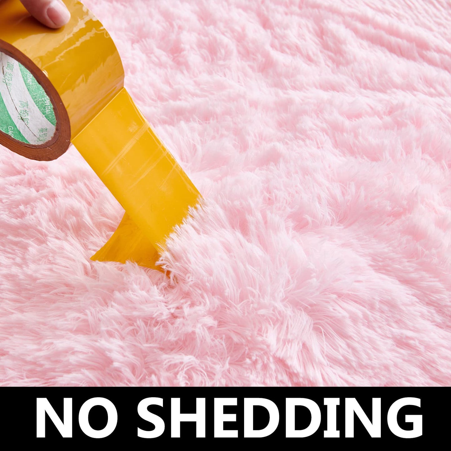 FJZFING 4x4 Light Grey Round Shag Rug