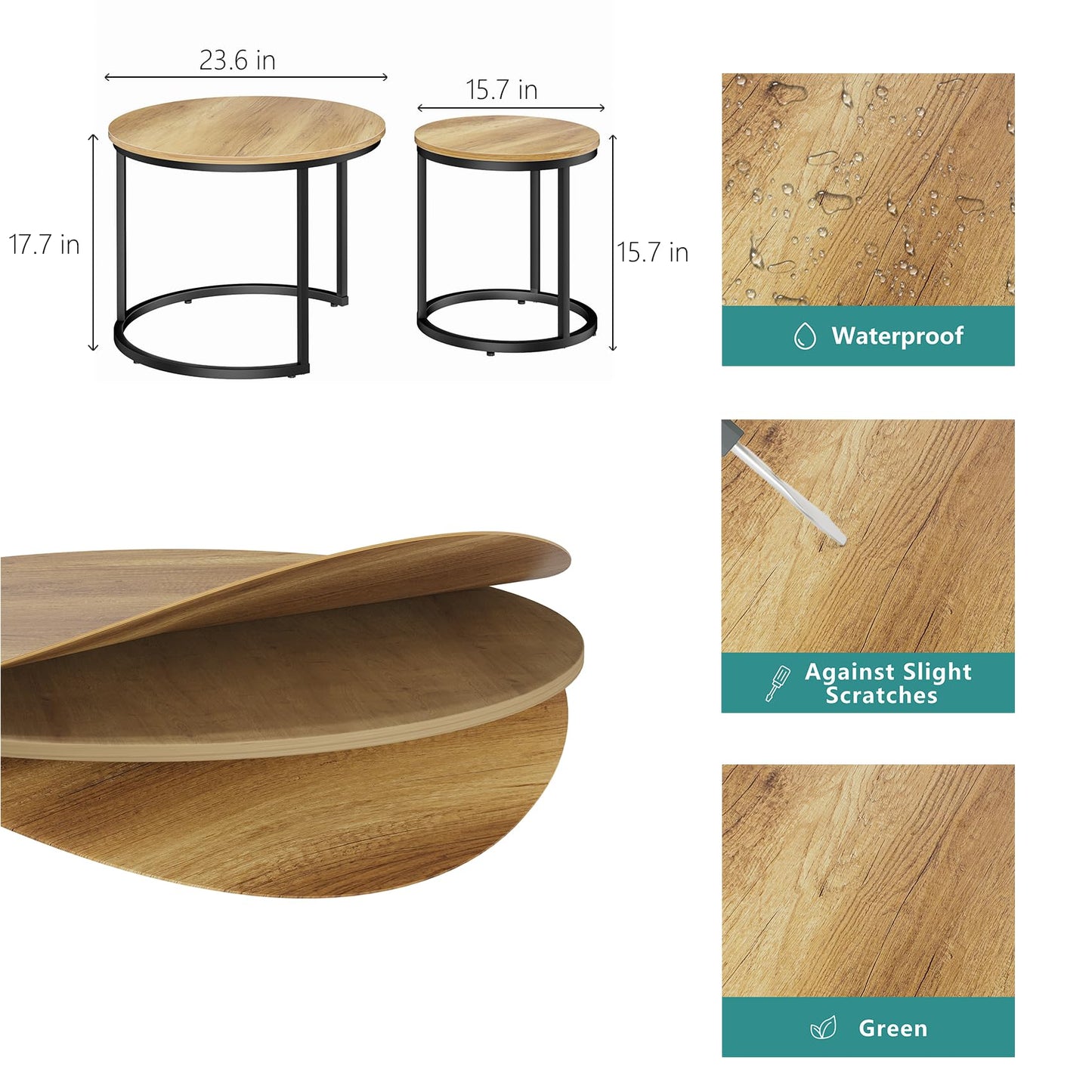 White Nesting Coffee Tables, 2-Pack