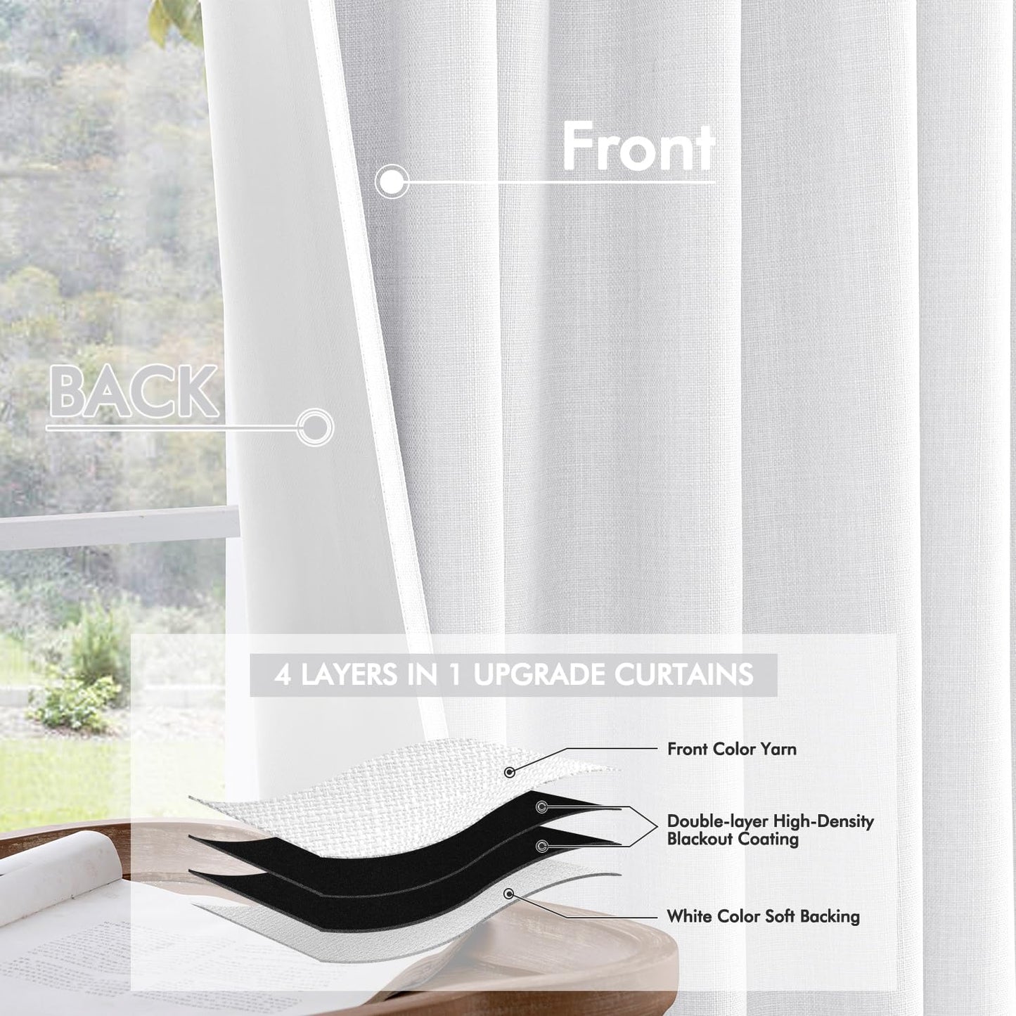 MIULEE Blackout Curtains 96" – Birch, 2 Panels