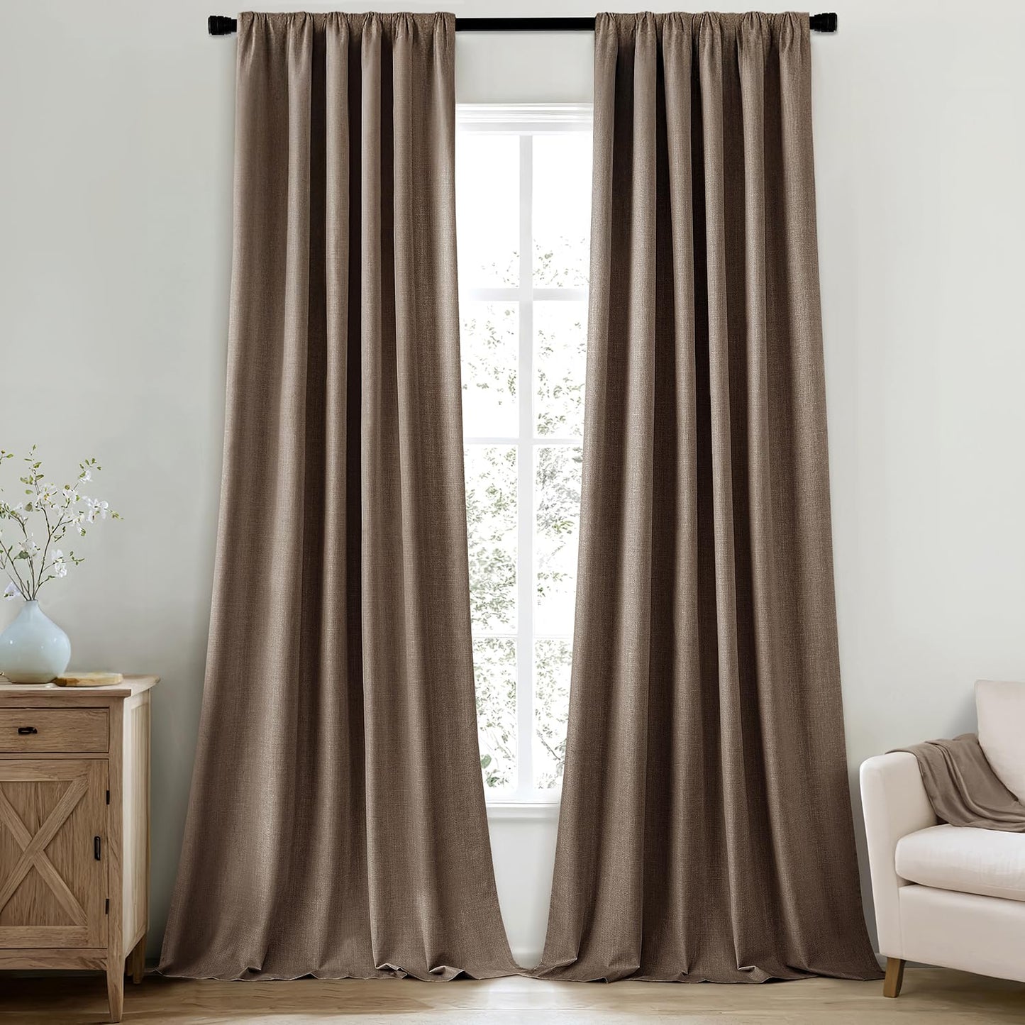MIULEE Blackout Curtains 96" – Birch, 2 Panels