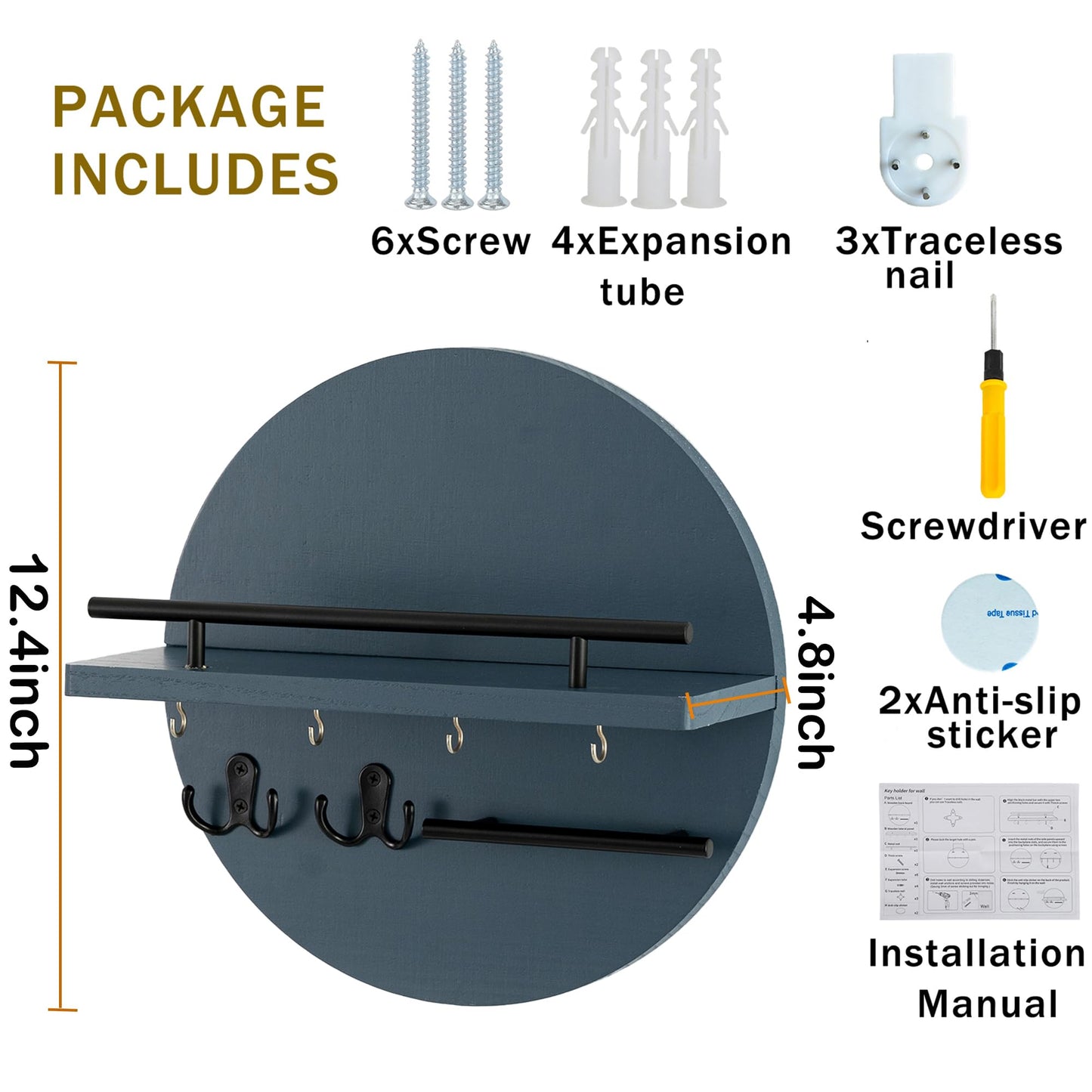 Wall Key & Mail Holder – Rustic