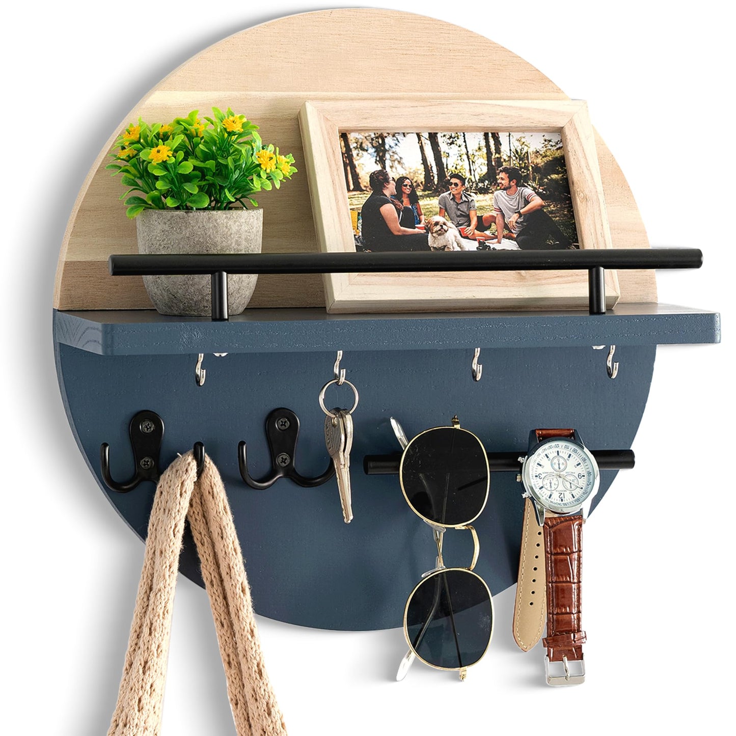 Wall Key & Mail Holder – Rustic