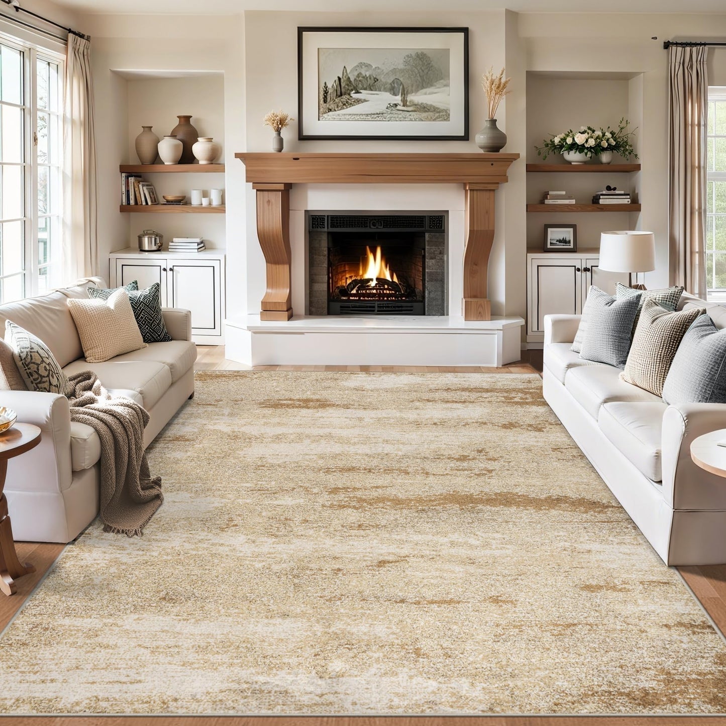 8x10 Ft Grey Abstract Area Rug