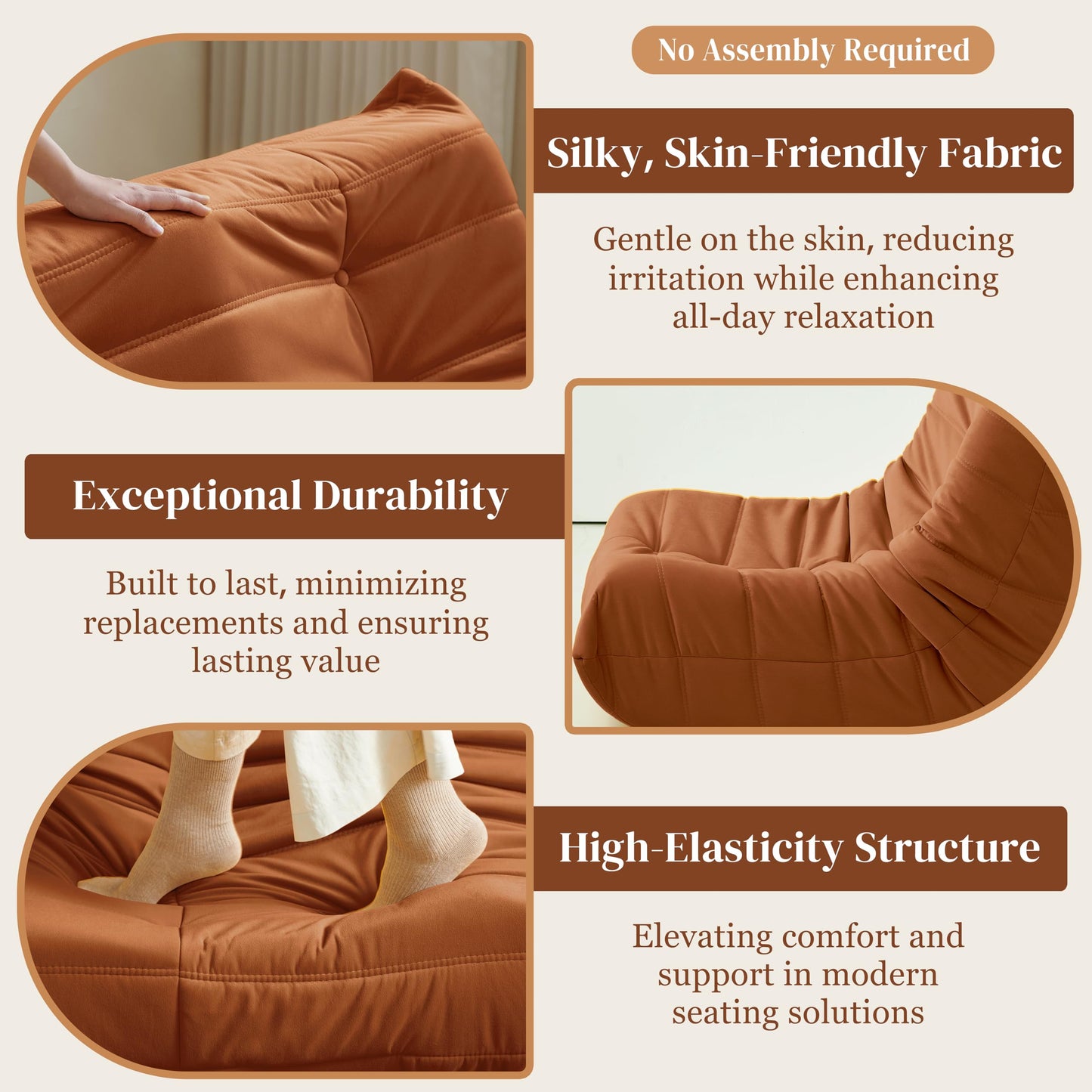 Dark Gray Memory Foam Bean Bag Chair