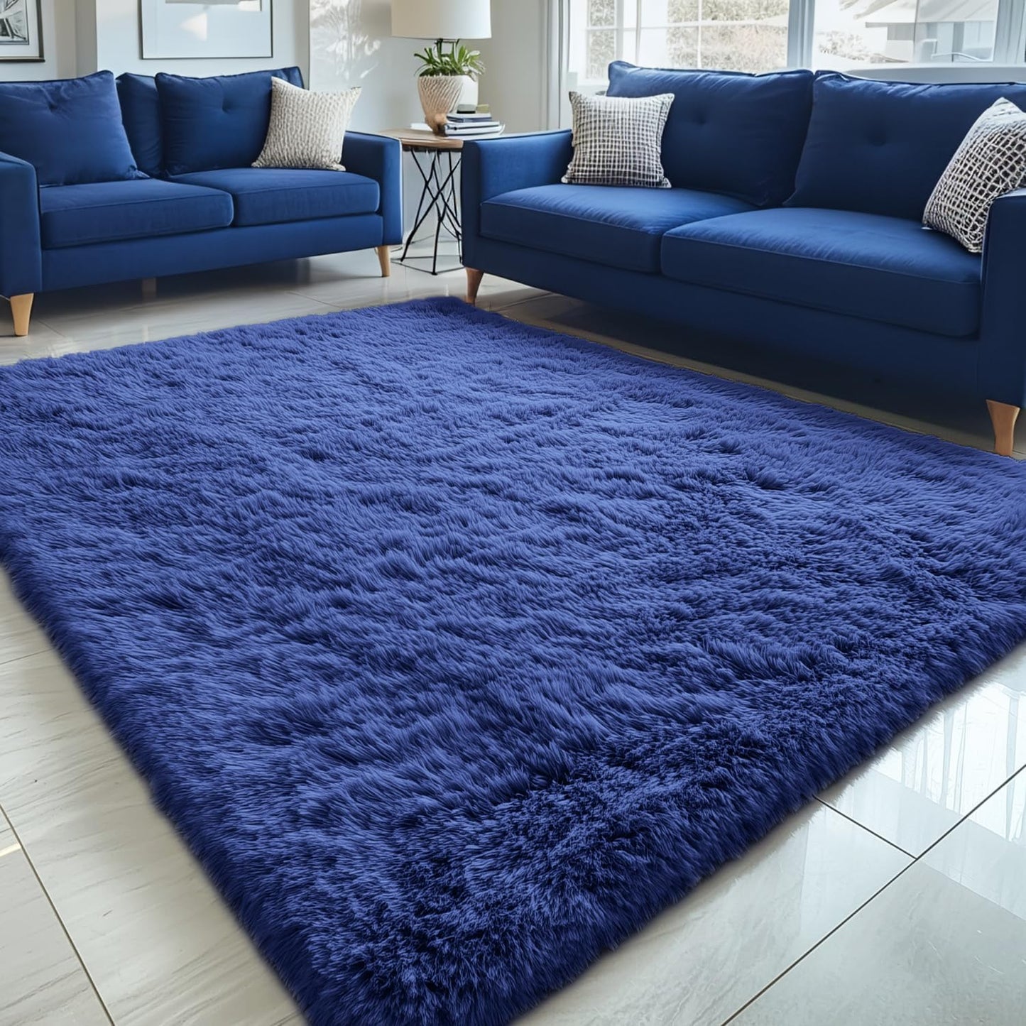 OLANLY 4x5.9 Grey Shag Rug