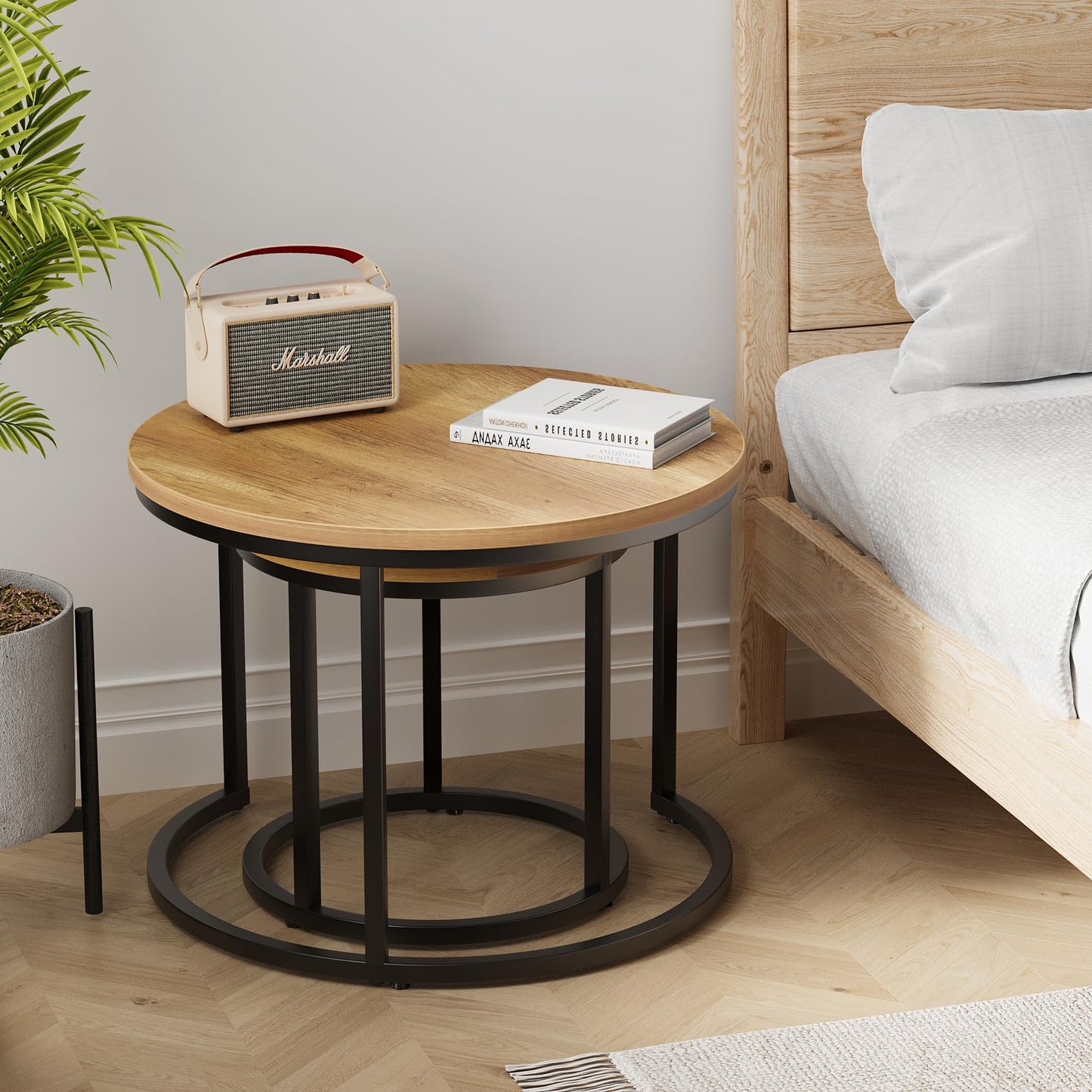 White Nesting Coffee Tables, 2-Pack