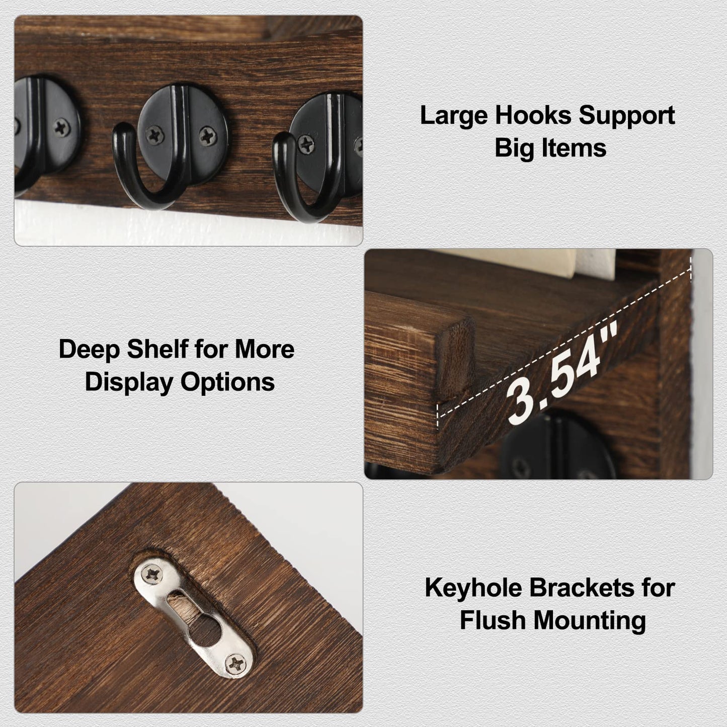 Wall Key & Mail Holder – Wood