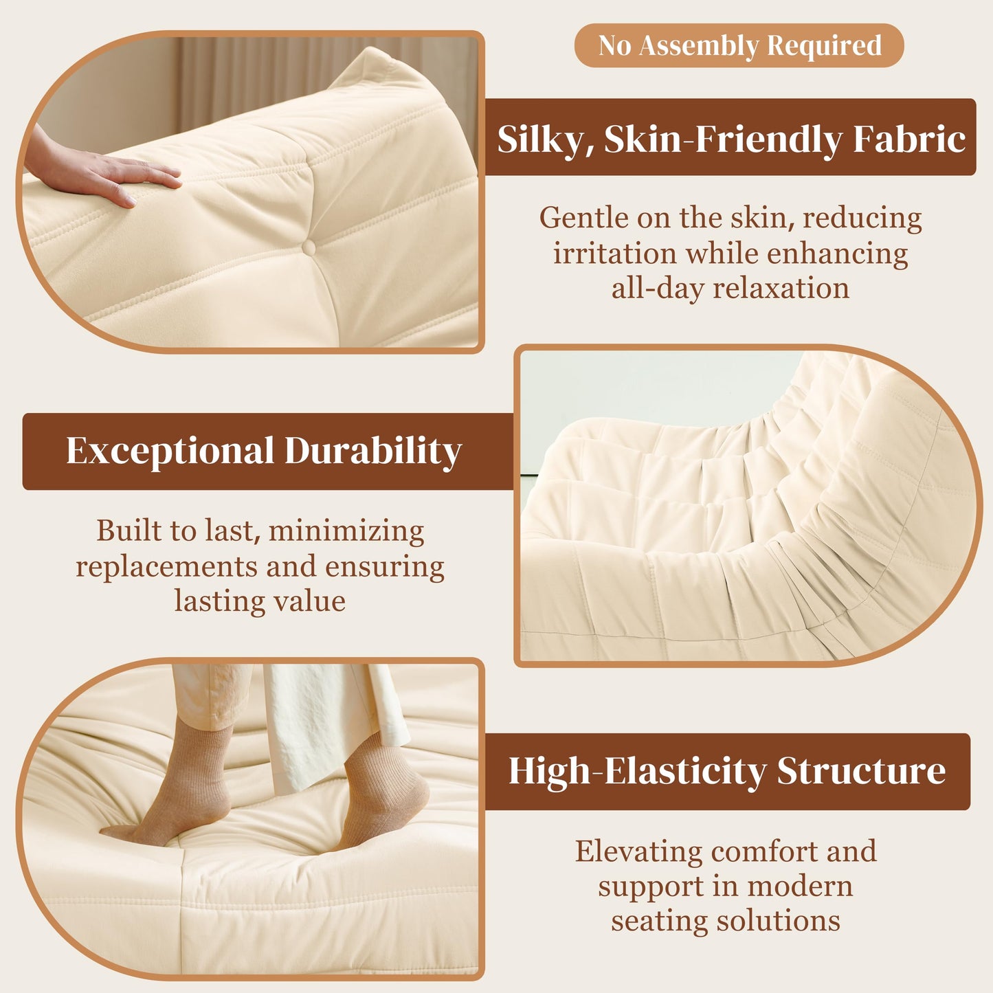 Dark Gray Memory Foam Bean Bag Chair
