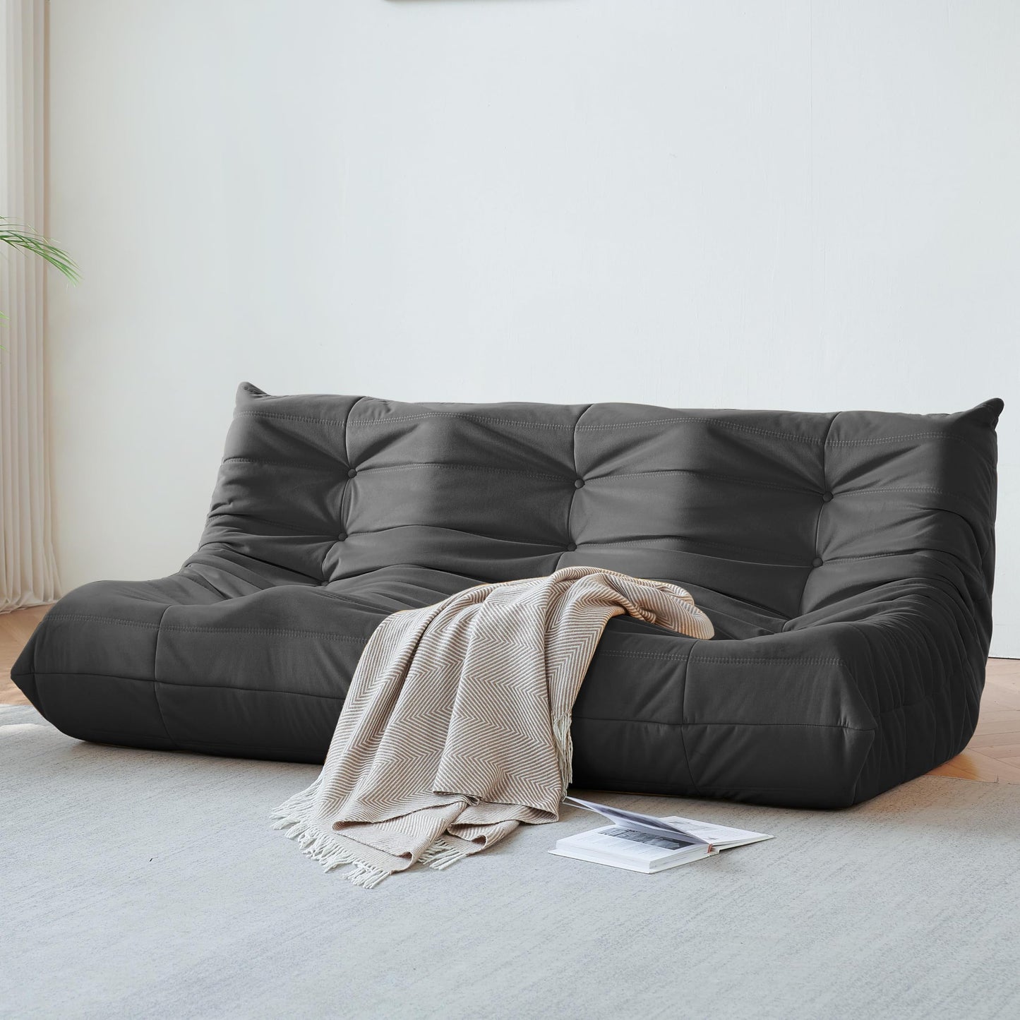 Dark Gray Memory Foam Bean Bag Chair