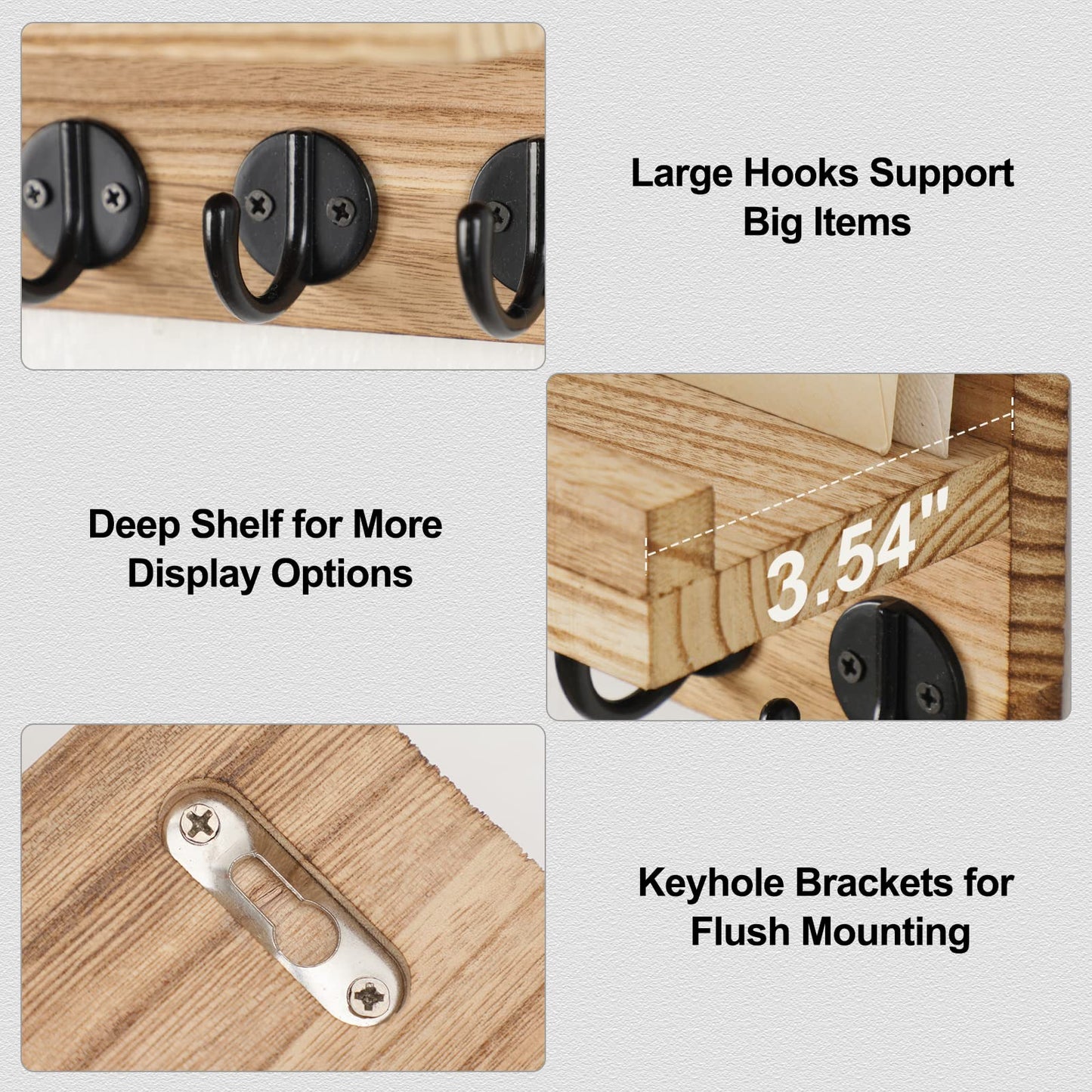Wall Key & Mail Holder – Wood