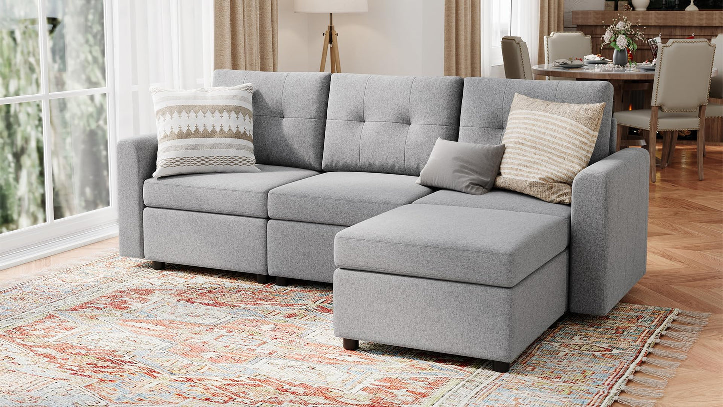 LINSY HOME Modular Sectional Sofa – Dark Gray