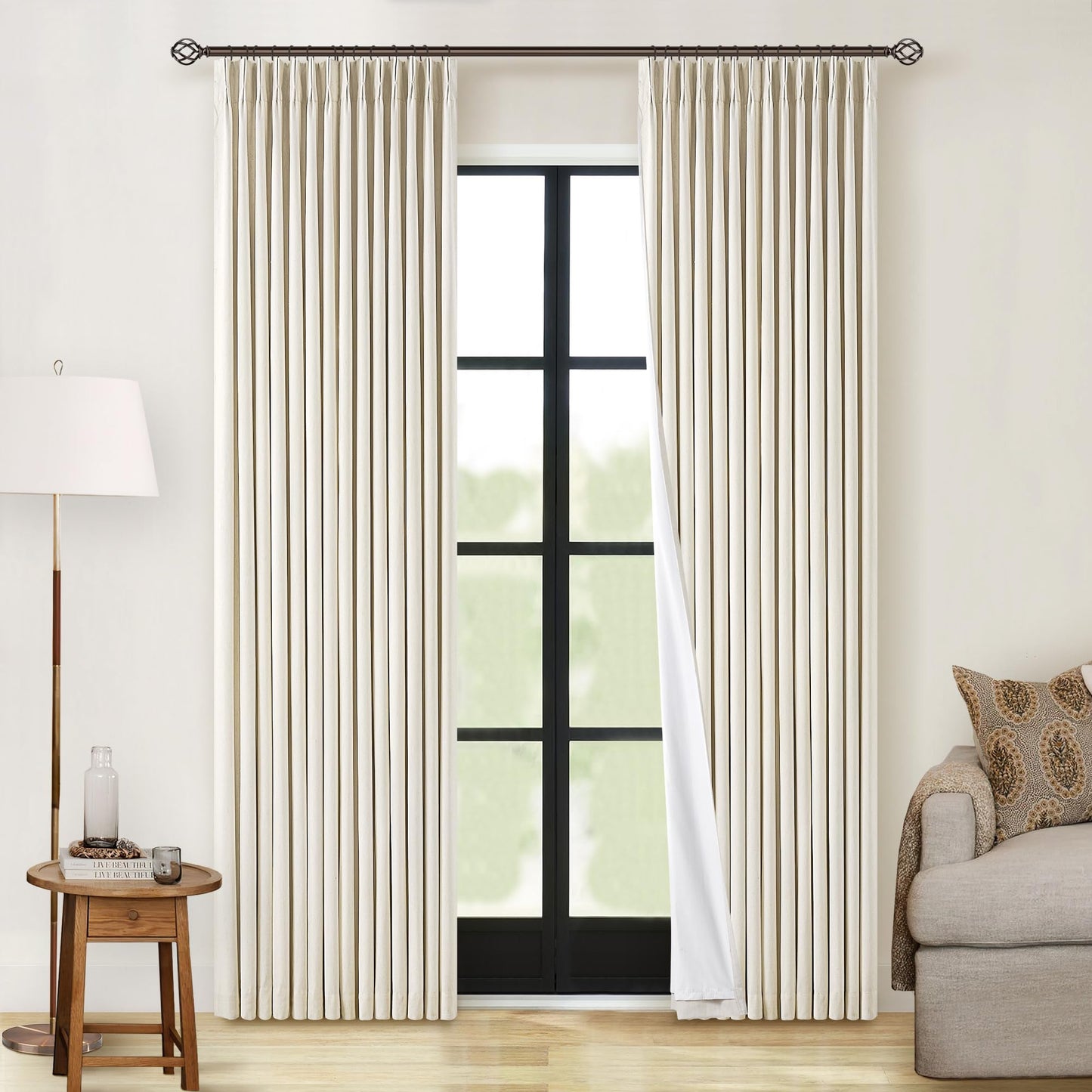 Linen Blackout Curtains 84" 2-Pack