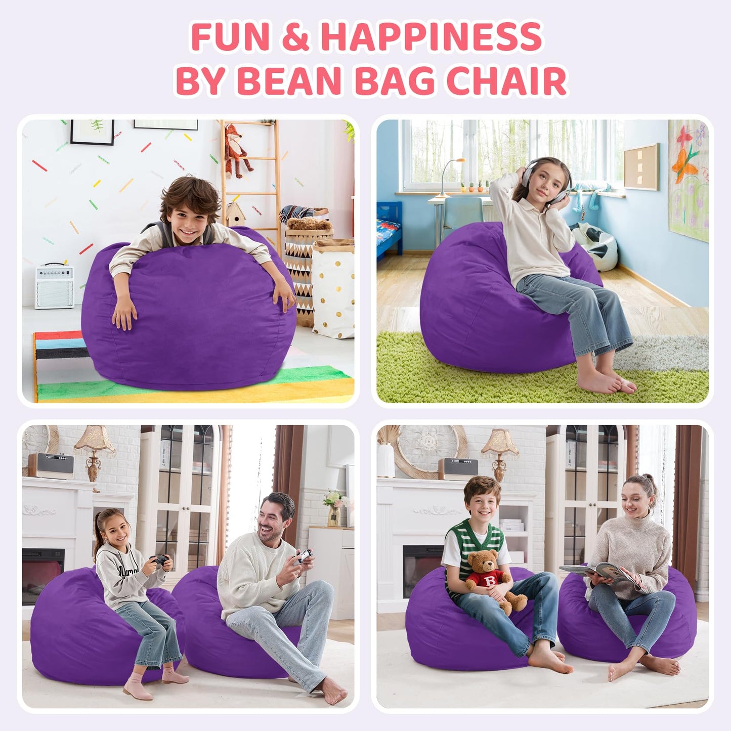5FT Grey Bean Bag Chair