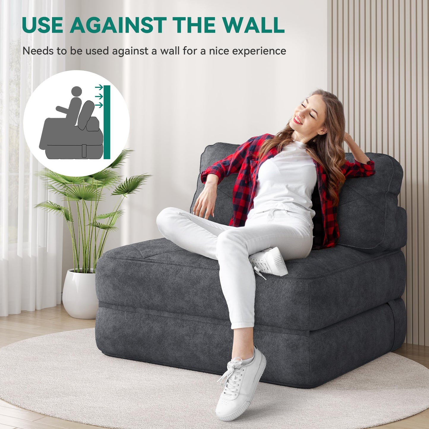 YITAHOME Fold-Out Sofa – Dark Gray