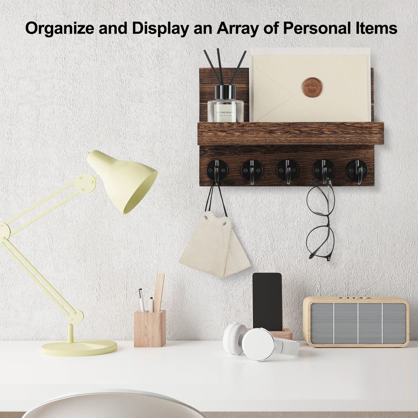 Wall Key & Mail Holder – Wood