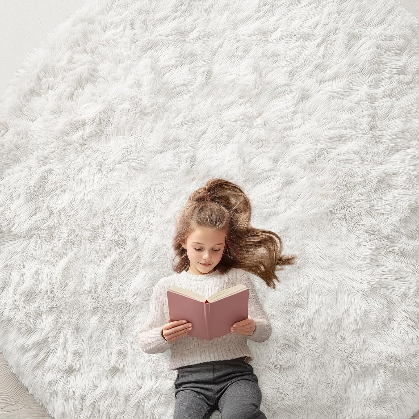 OLANLY 4x5.9 Grey Shag Rug