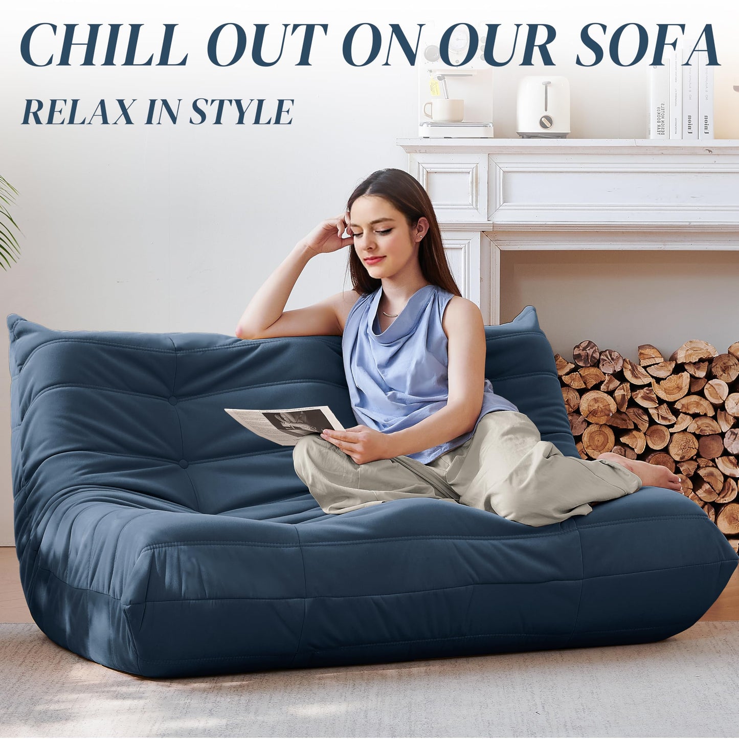 Dark Gray Memory Foam Bean Bag Chair