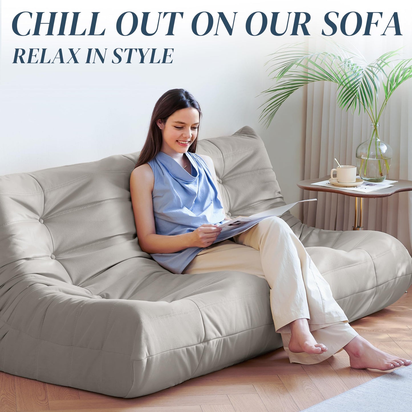 Dark Gray Memory Foam Bean Bag Chair