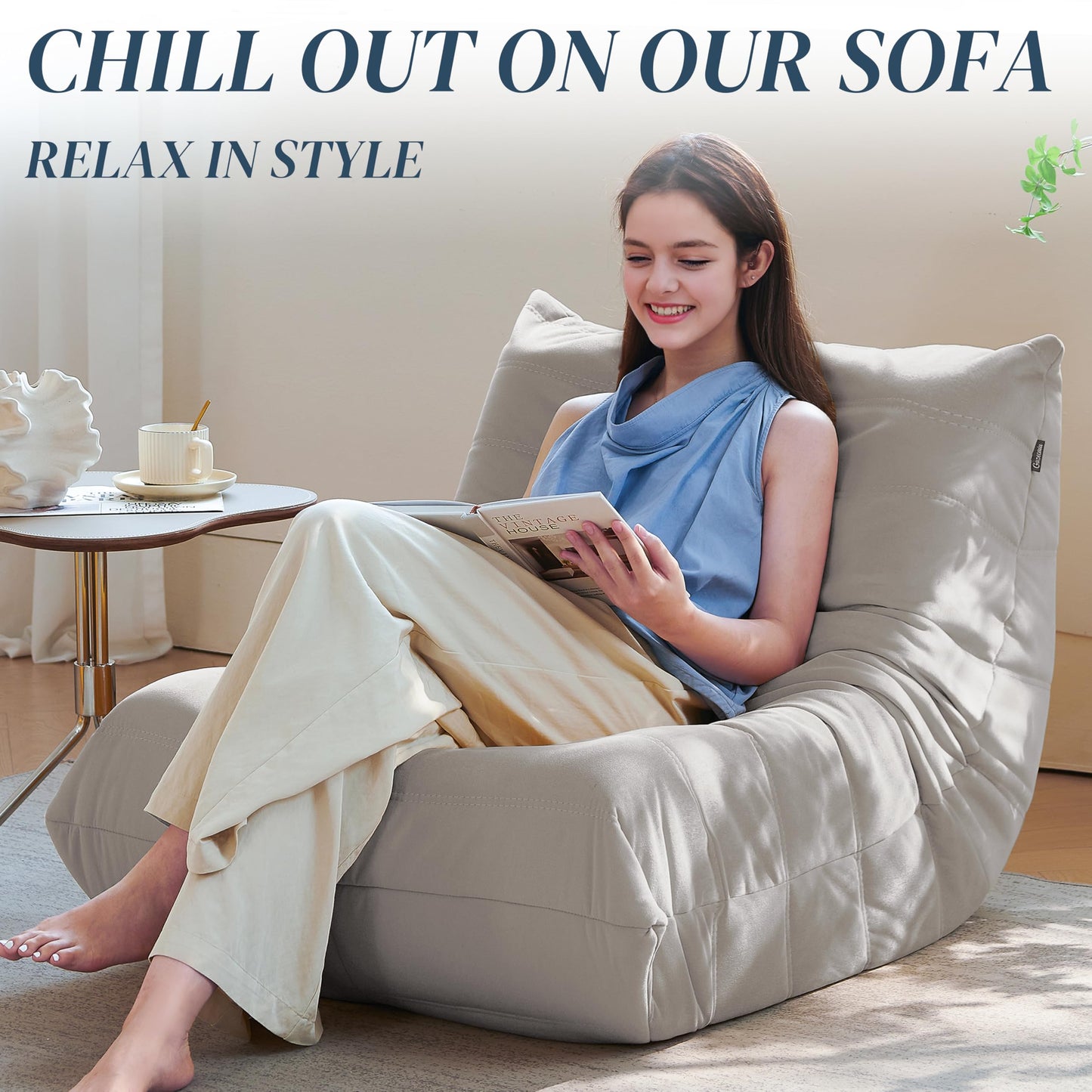 Dark Gray Memory Foam Bean Bag Chair