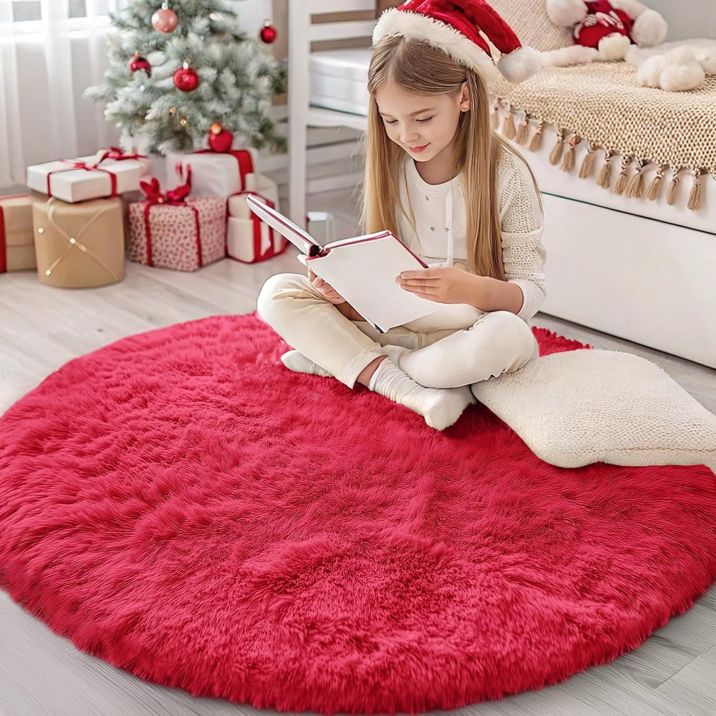 OLANLY 4x5.9 Grey Shag Rug