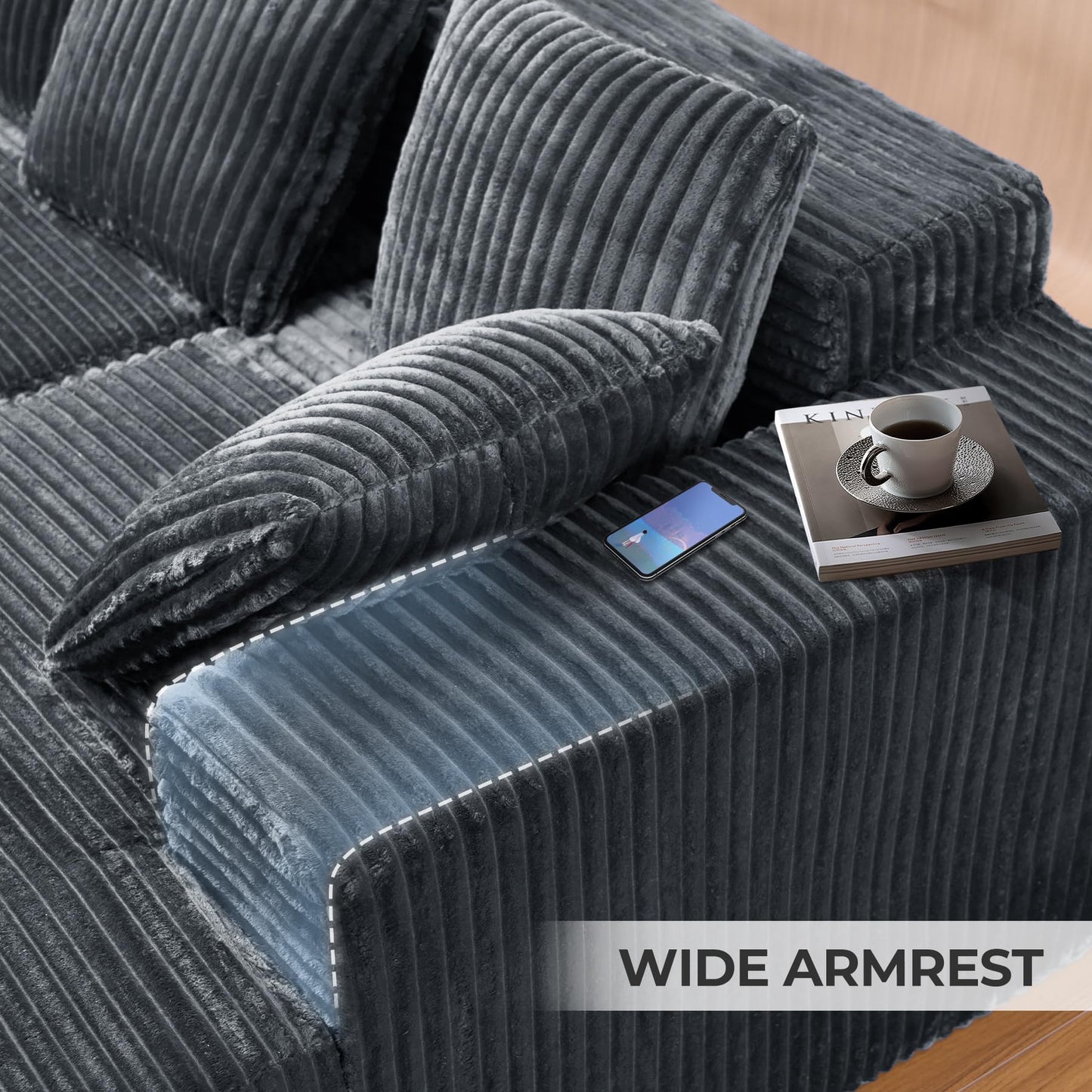 131" U-Shaped Cloud Sectional Sofa