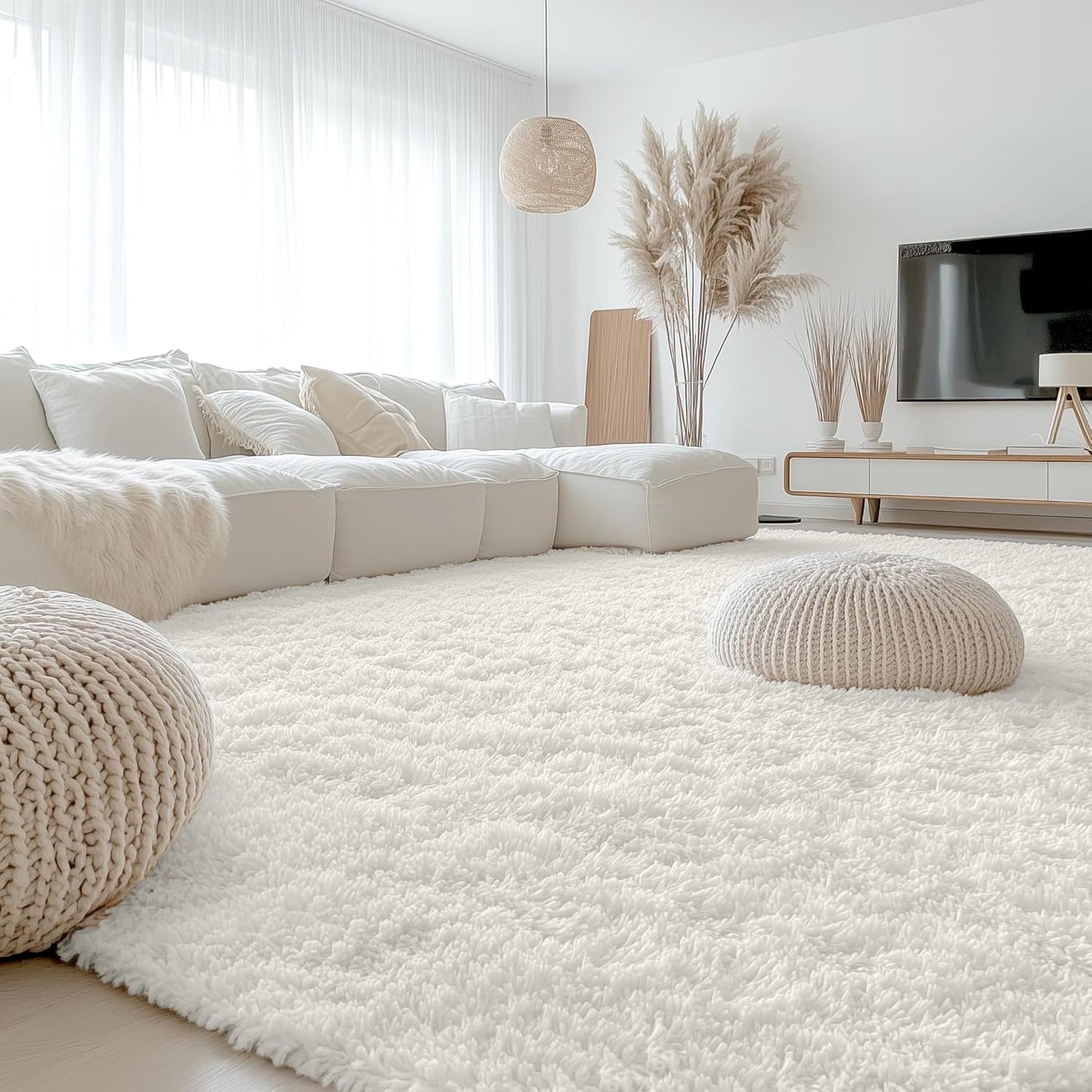 OLANLY 4x5.9 Grey Shag Rug