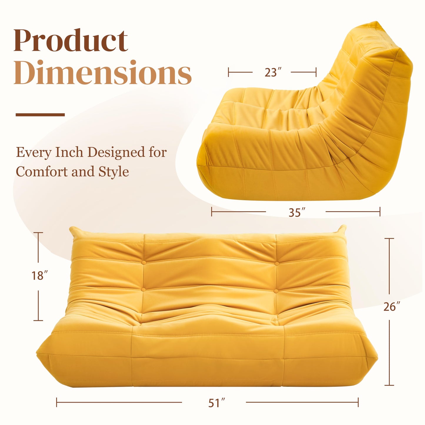 Dark Gray Memory Foam Bean Bag Chair