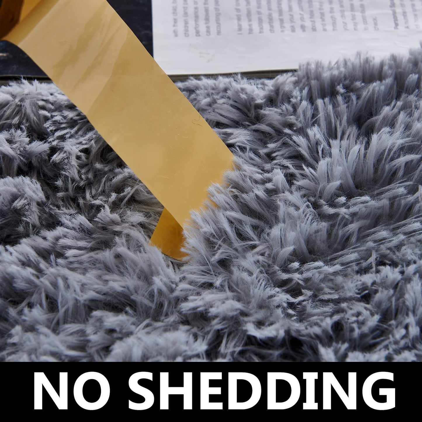 FJZFING 4x4 Light Grey Round Shag Rug