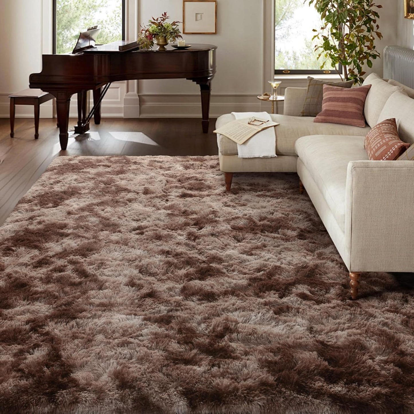 6x9 Ft Dark Grey Shag Area Rug