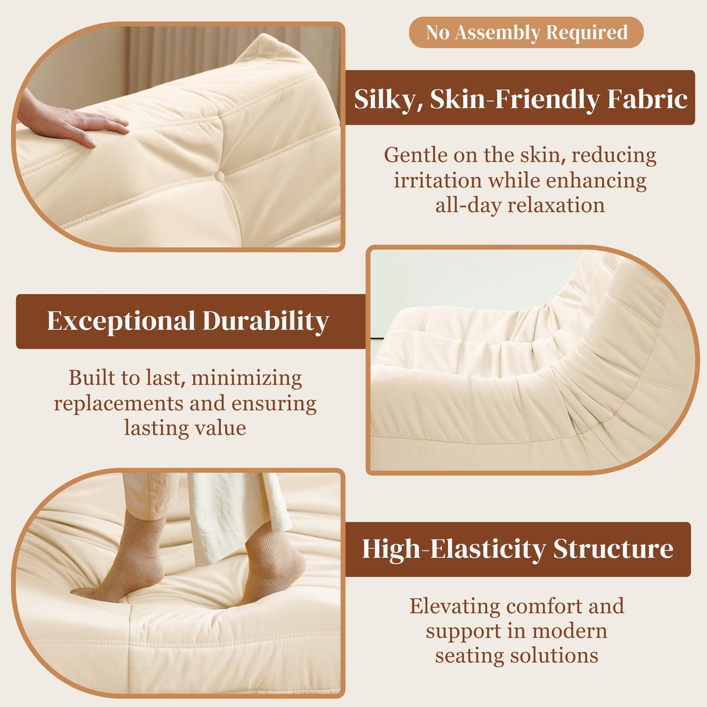 Dark Gray Memory Foam Bean Bag Chair