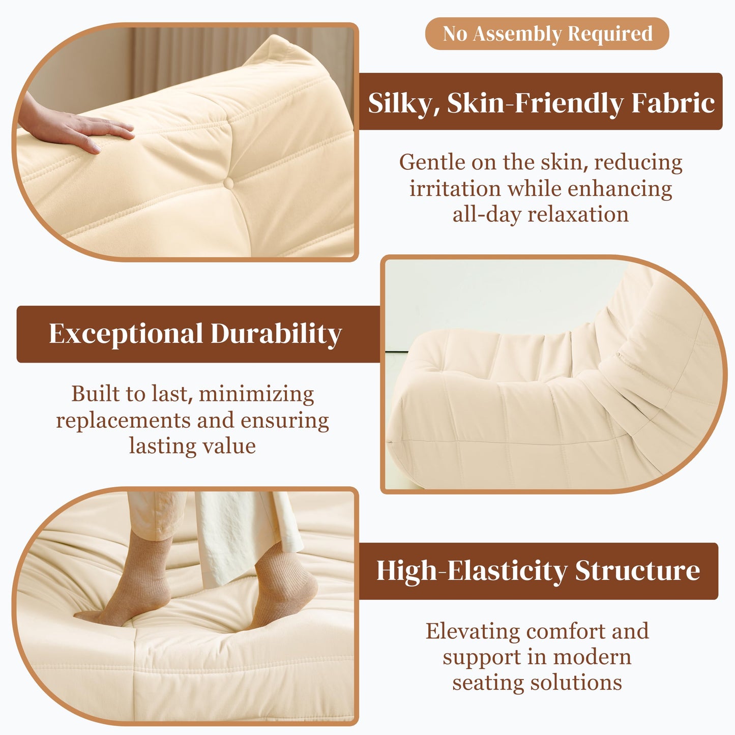 Dark Gray Memory Foam Bean Bag Chair