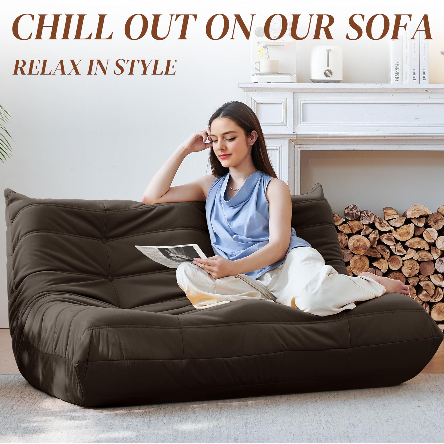 Dark Gray Memory Foam Bean Bag Chair