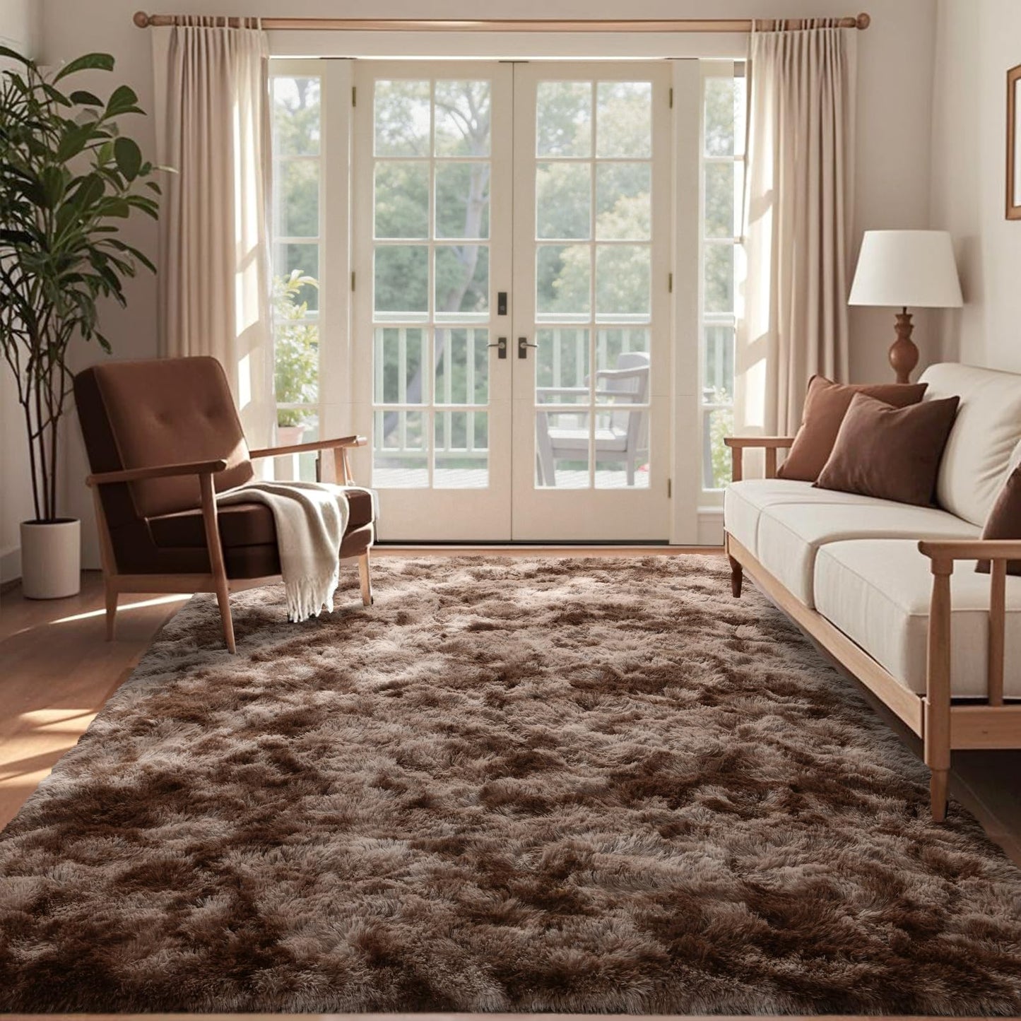 6x9 Ft Dark Grey Shag Area Rug