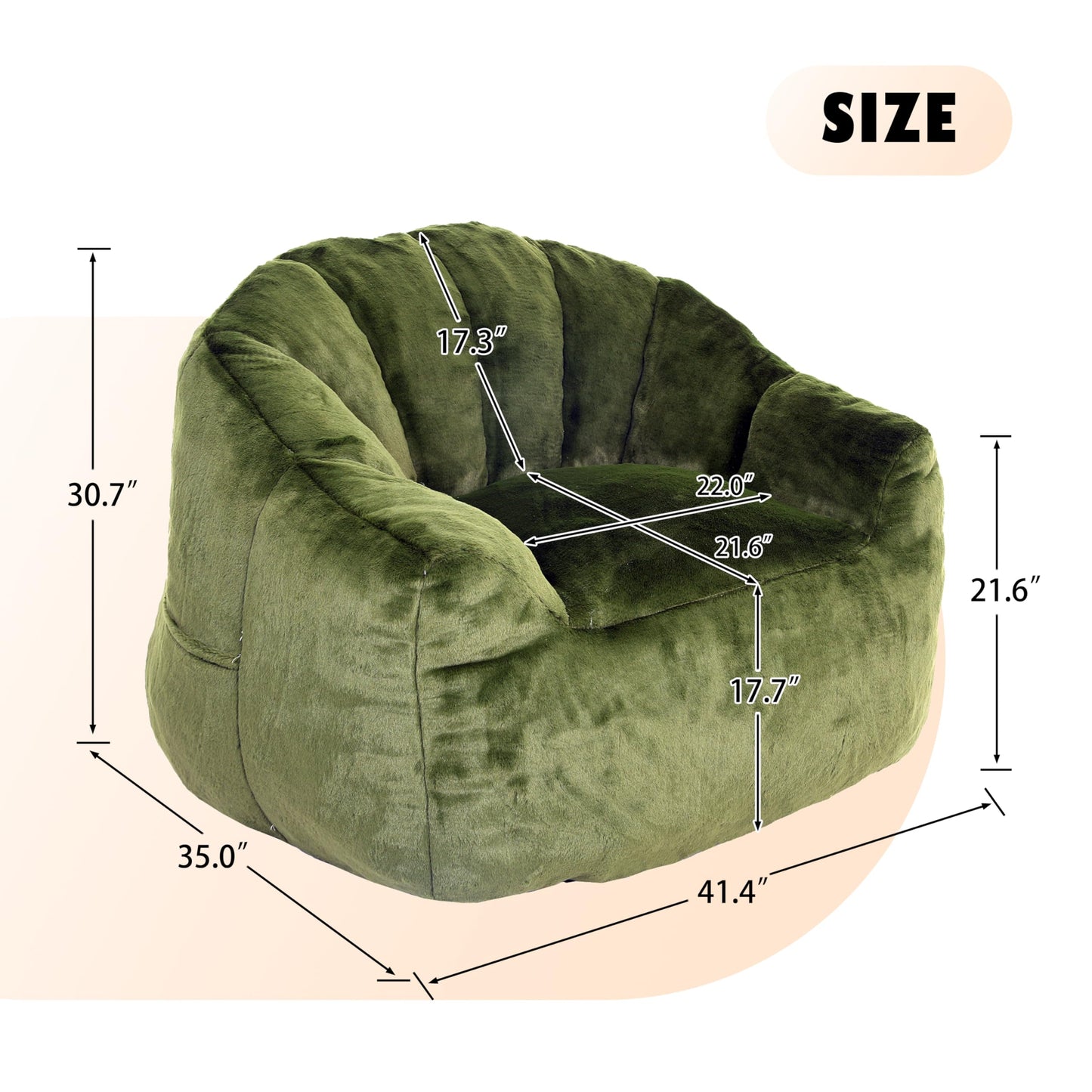 Furniliving White Bean Bag Chair