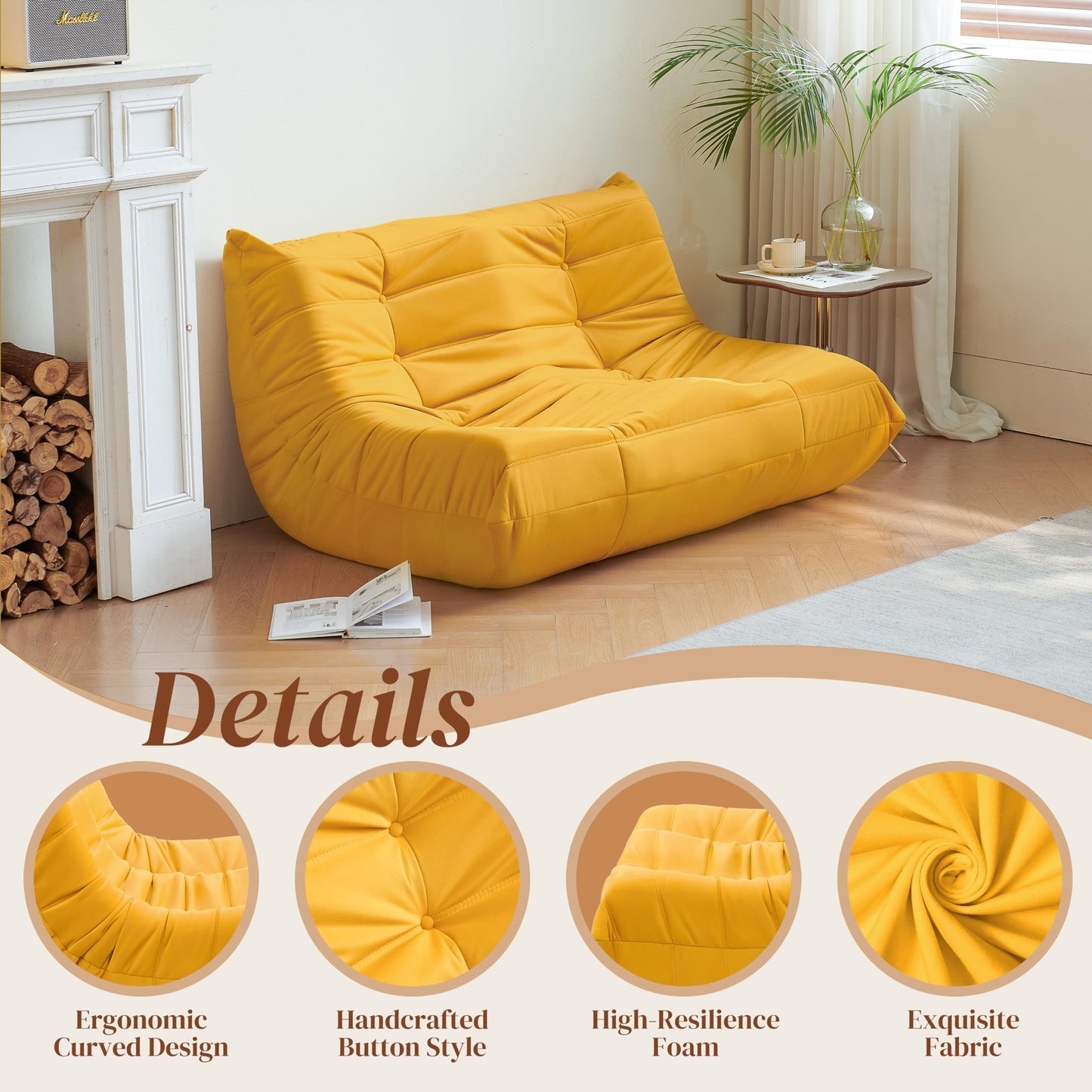 Dark Gray Memory Foam Bean Bag Chair
