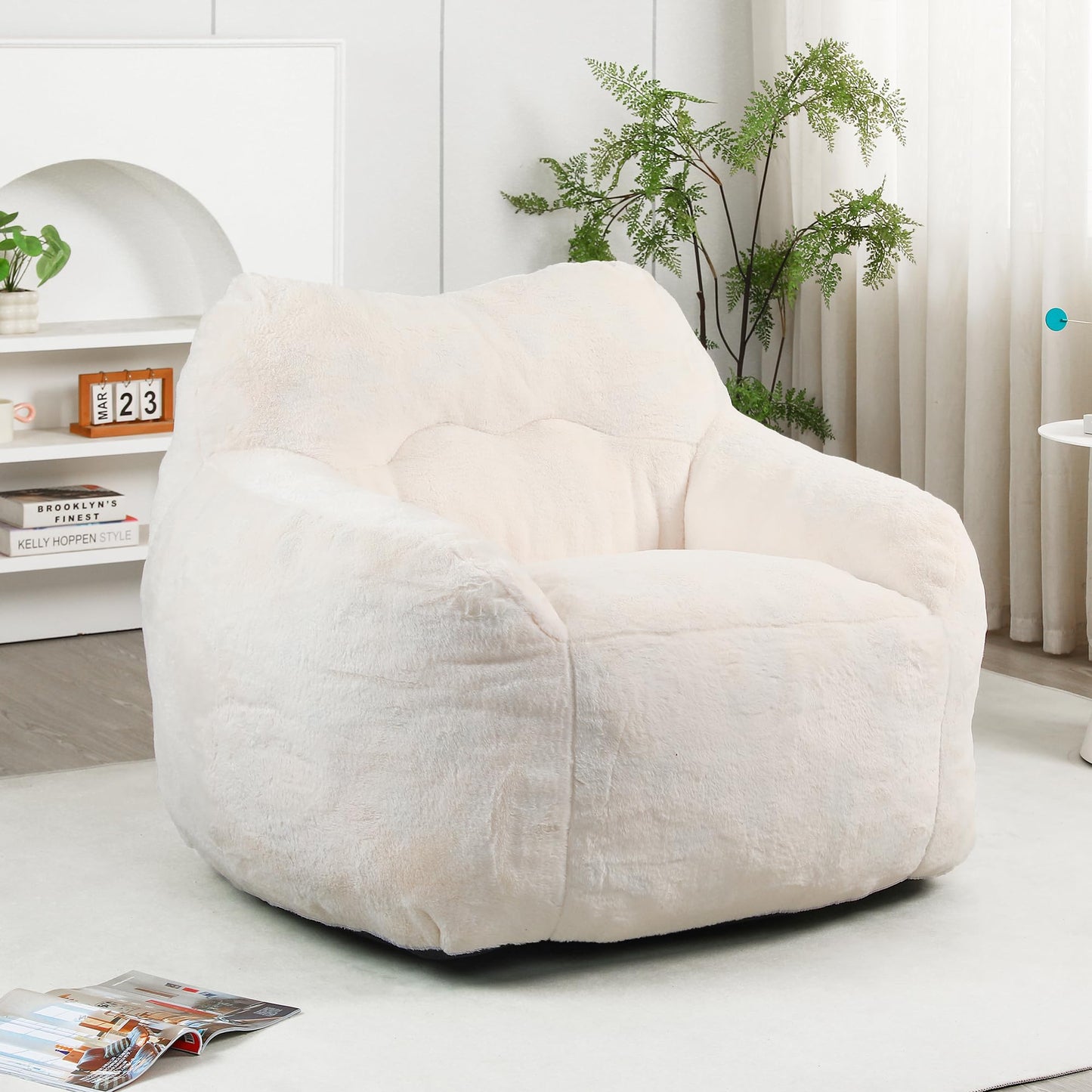Furniliving White Bean Bag Chair