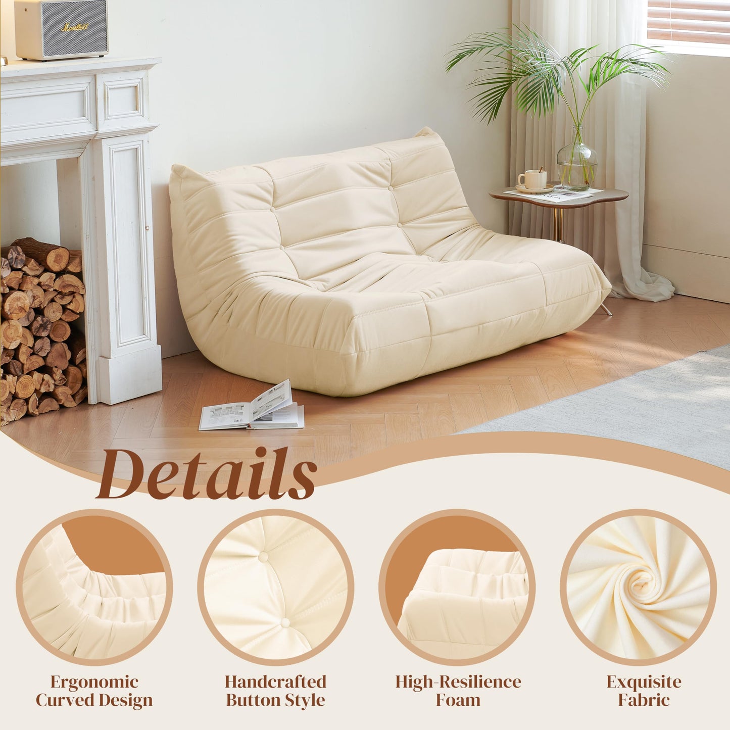 Dark Gray Memory Foam Bean Bag Chair