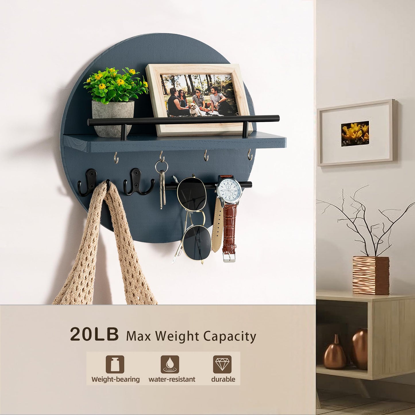 Wall Key & Mail Holder – Rustic