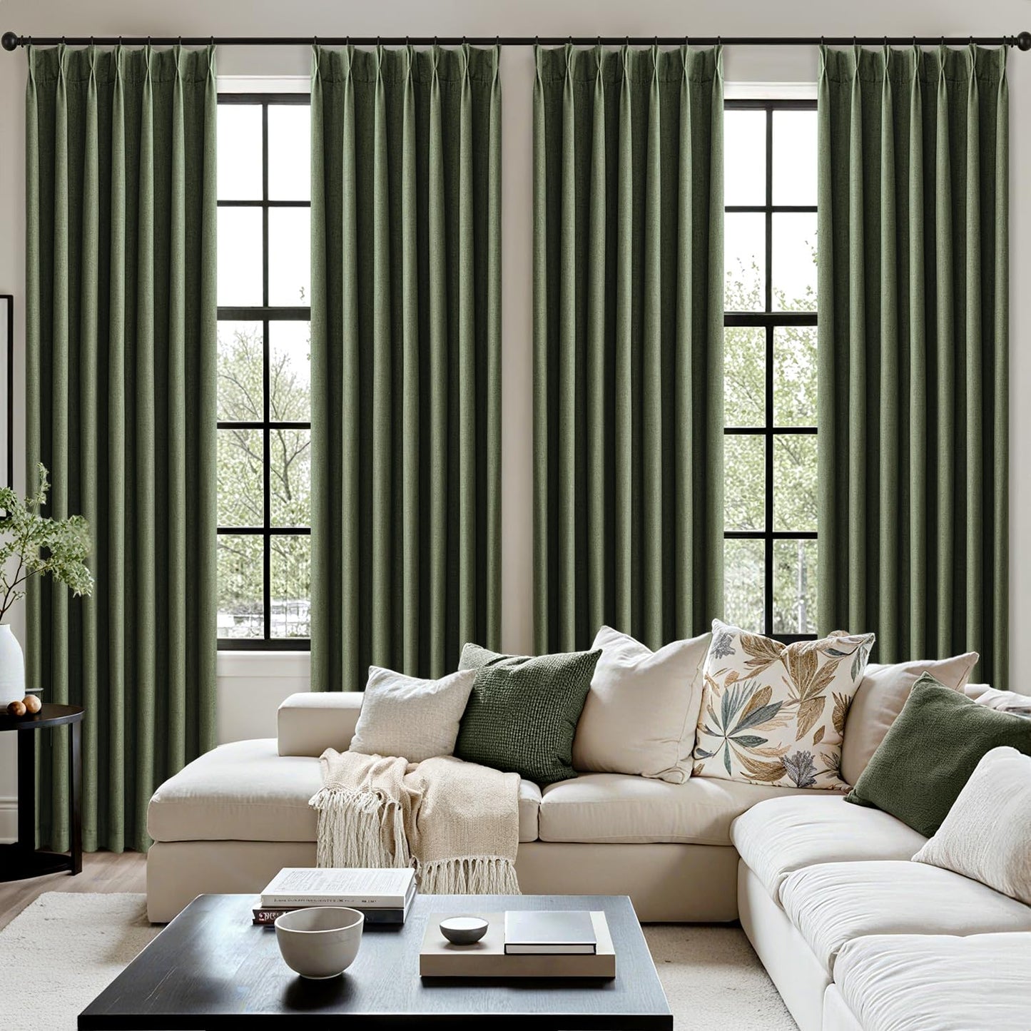 MIULEE Blackout Linen Curtains 84" – 2 Panels