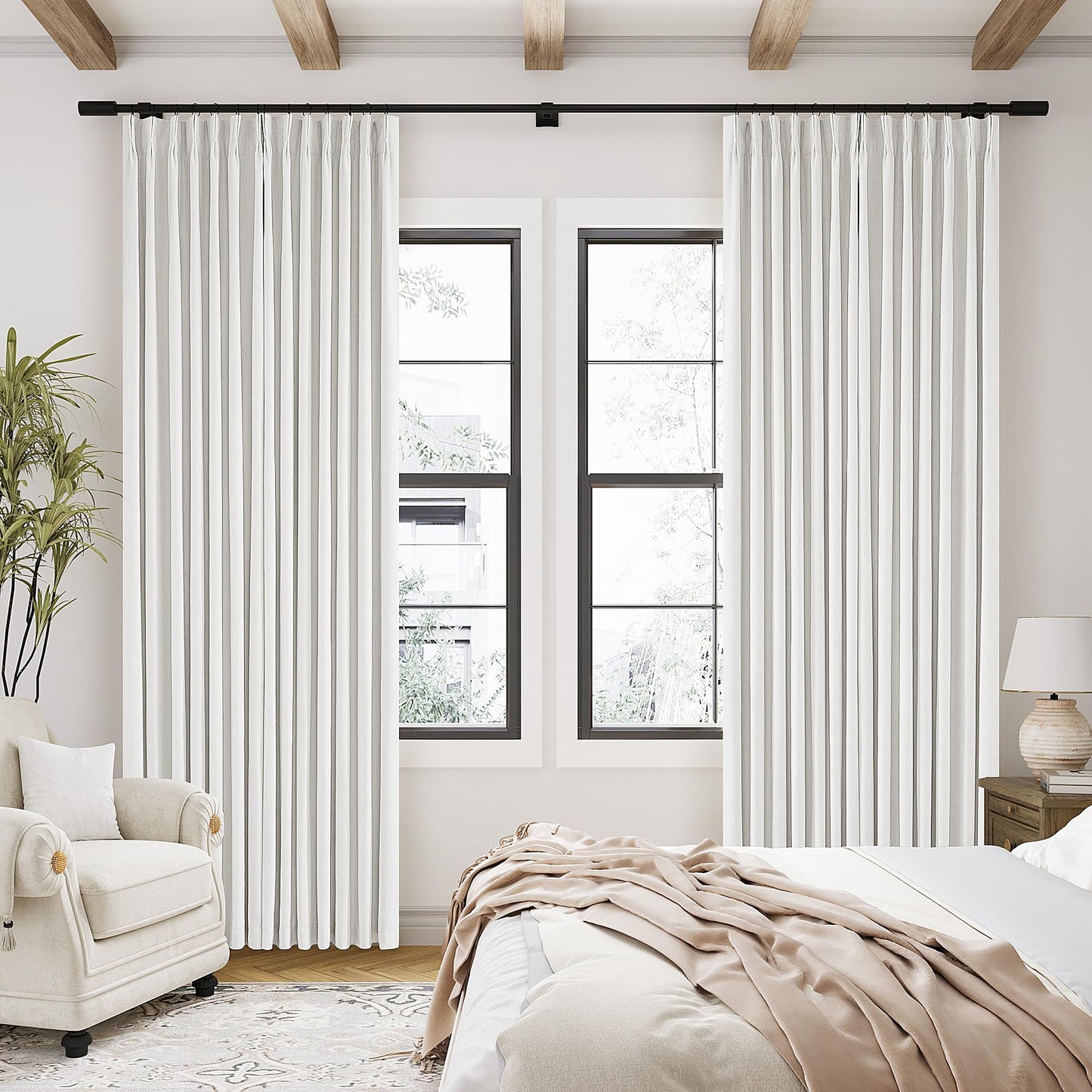 Linen Blackout Curtains 84" 2-Pack