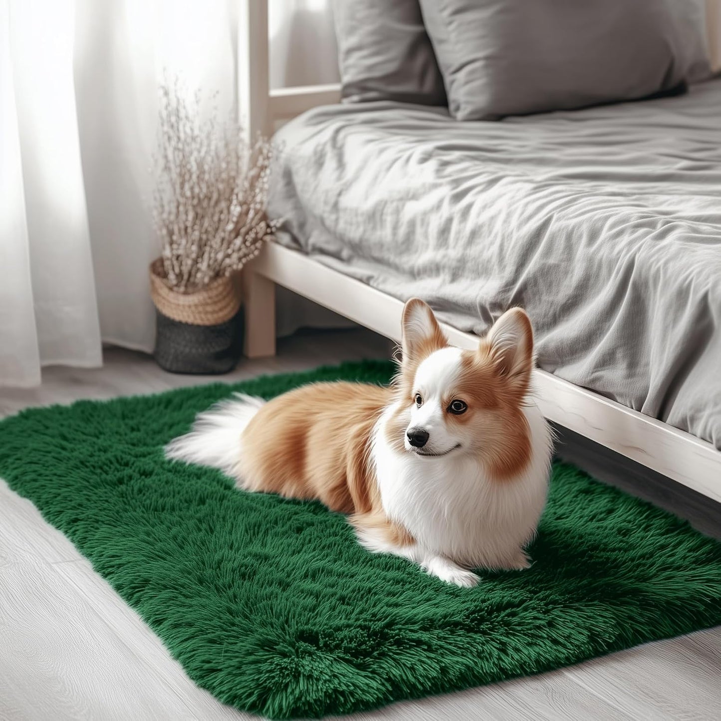 OLANLY 4x5.9 Grey Shag Rug
