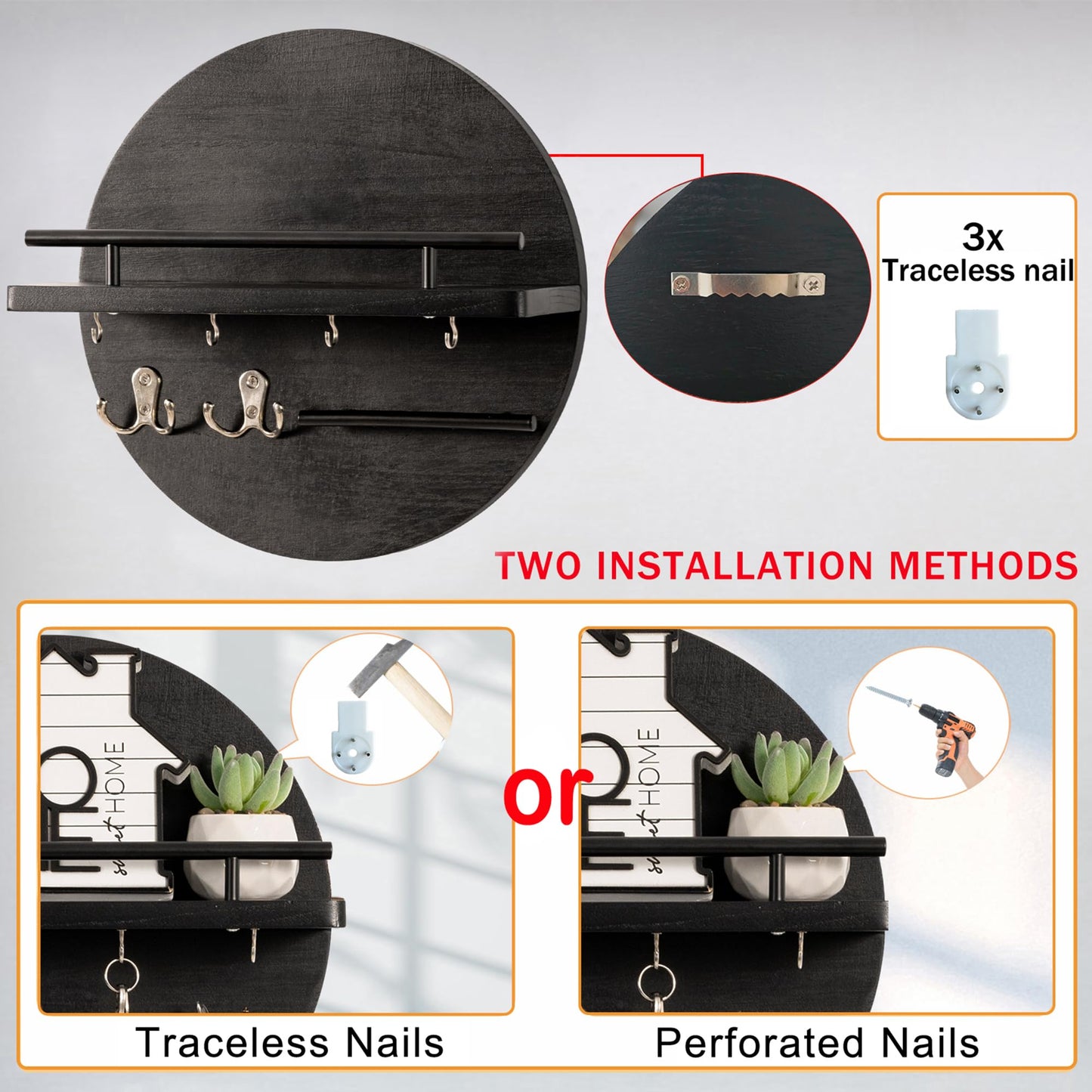 Wall Key & Mail Holder – Rustic