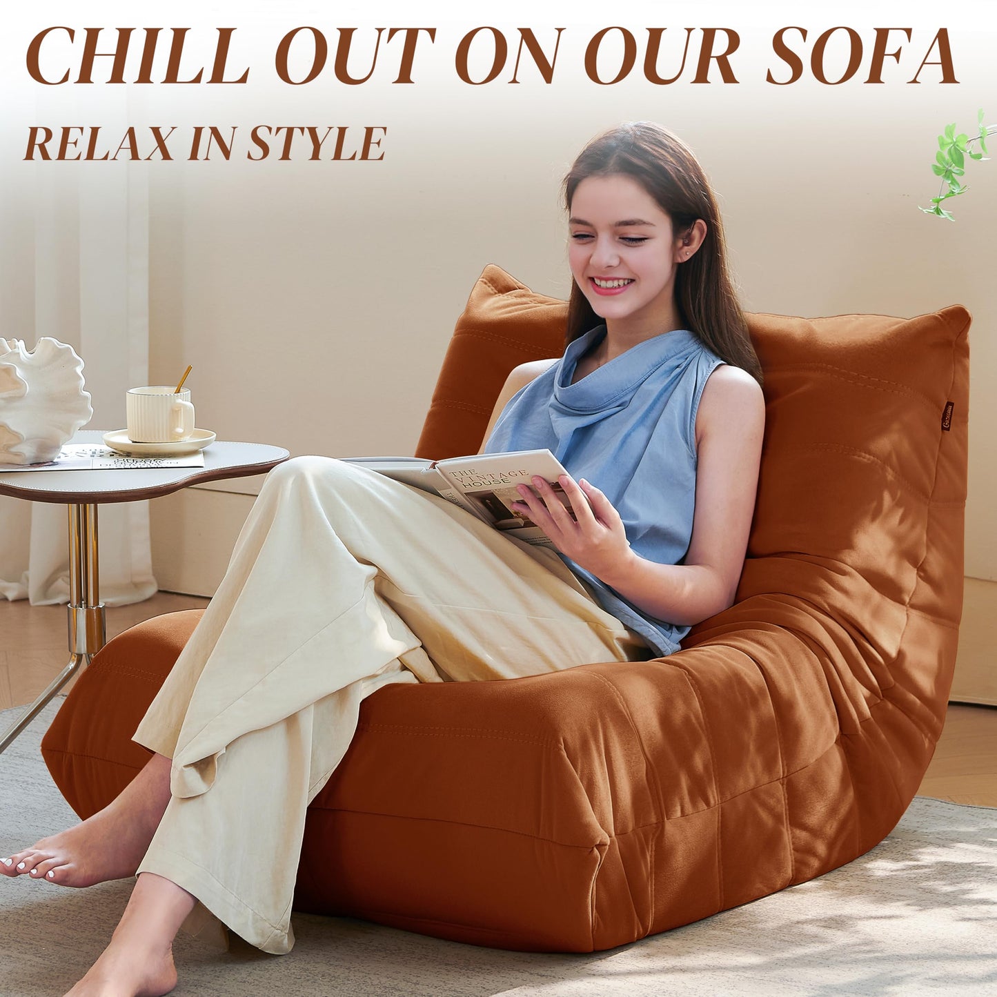Dark Gray Memory Foam Bean Bag Chair