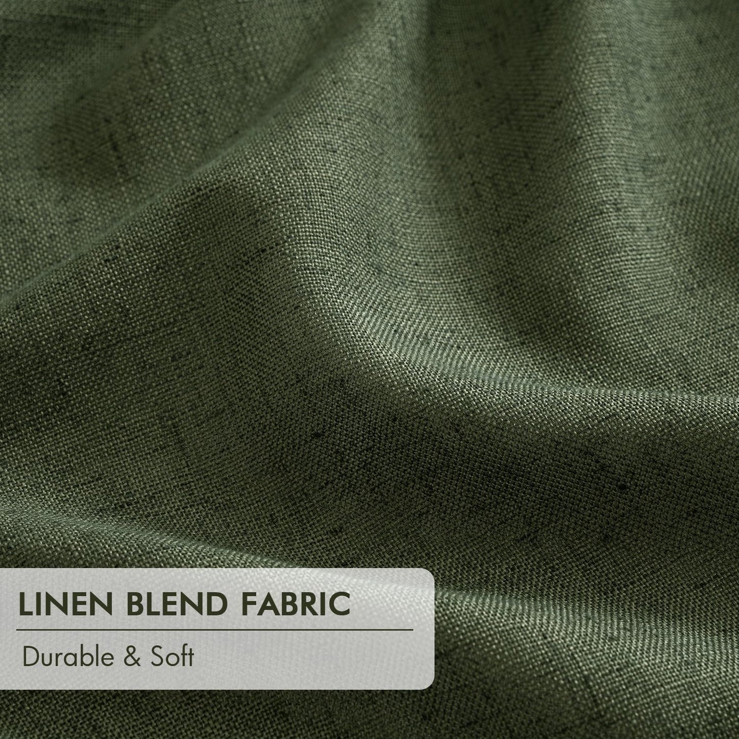 MIULEE Blackout Linen Curtains 84" – 2 Panels