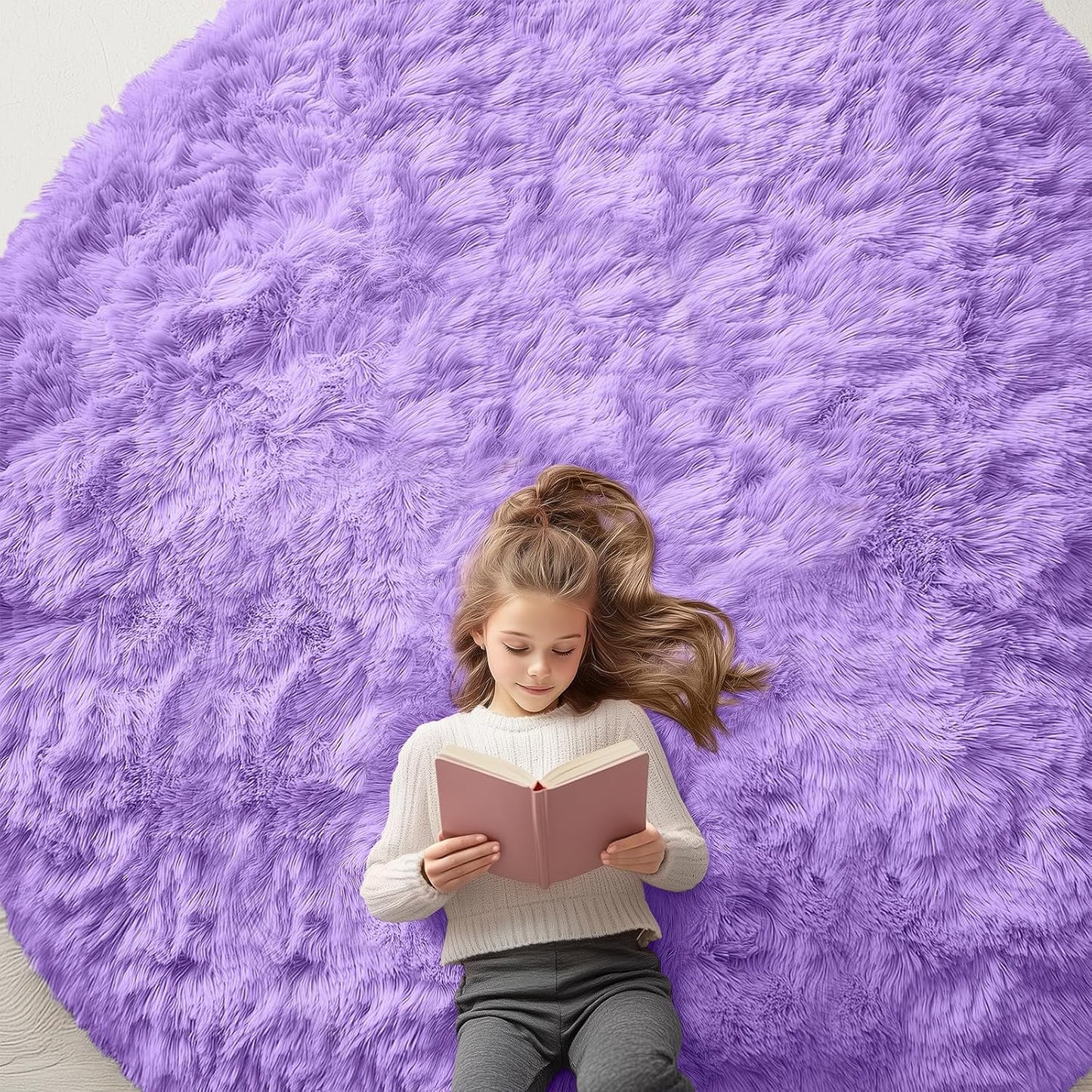 OLANLY 4x5.9 Grey Shag Rug