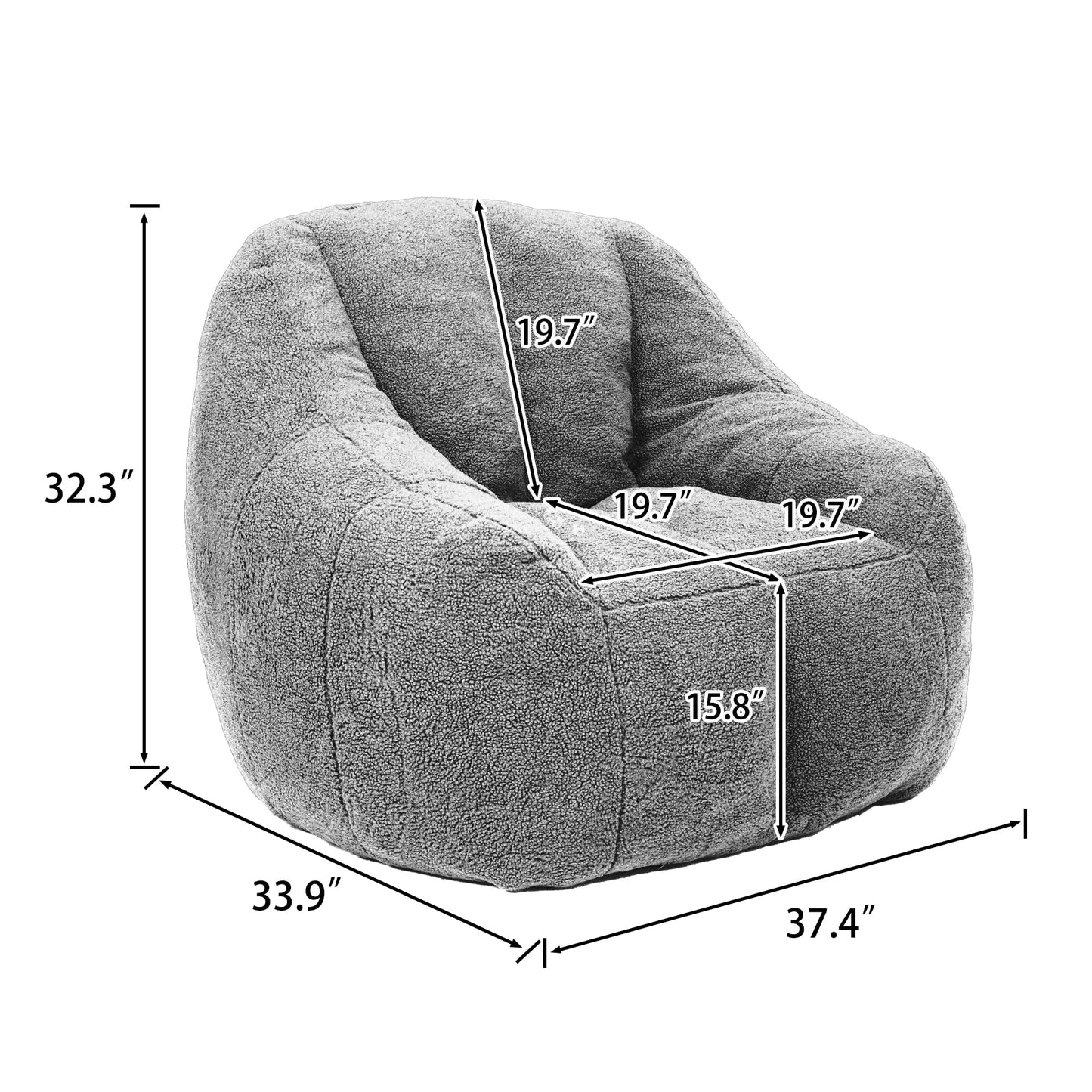 Furniliving White Bean Bag Chair