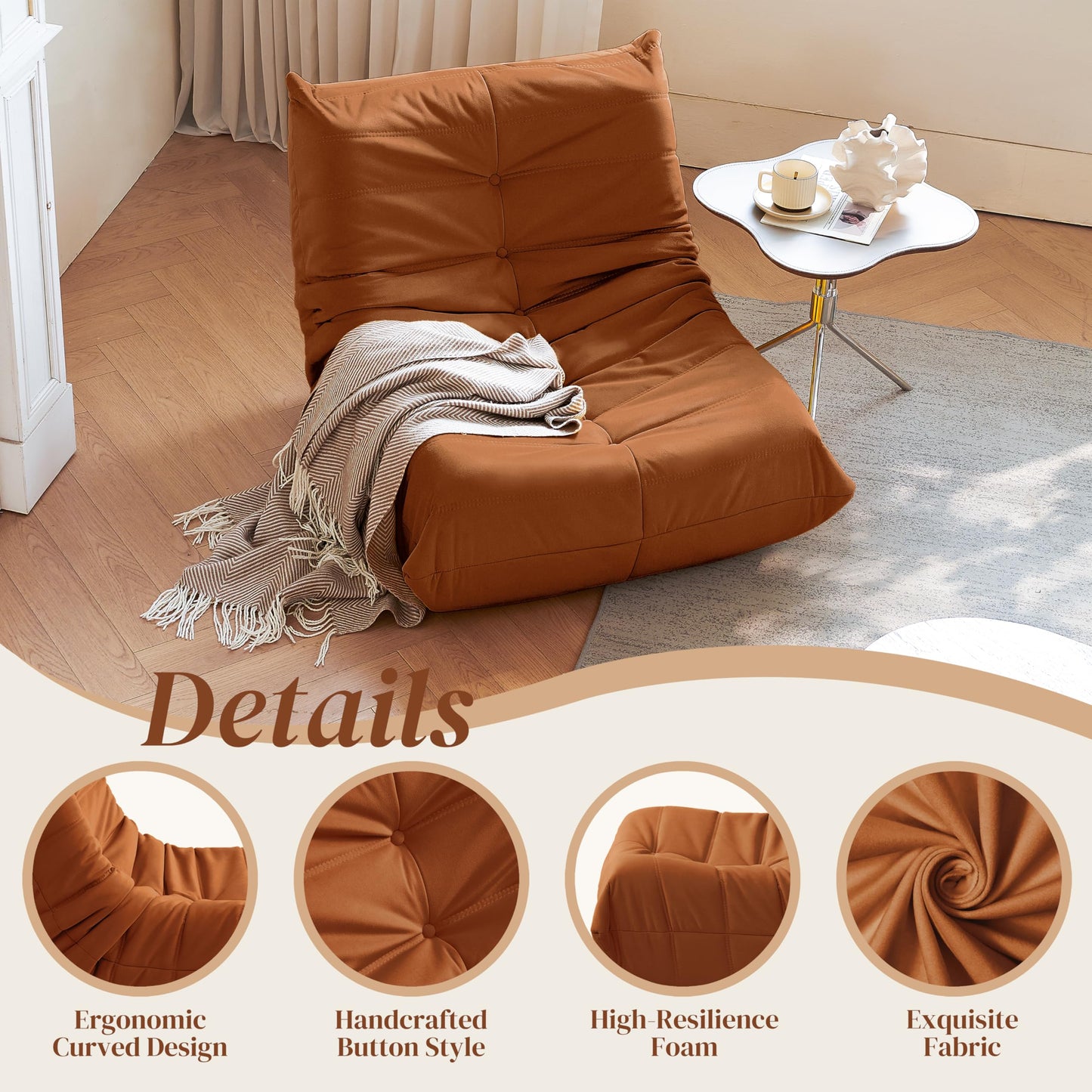 Dark Gray Memory Foam Bean Bag Chair