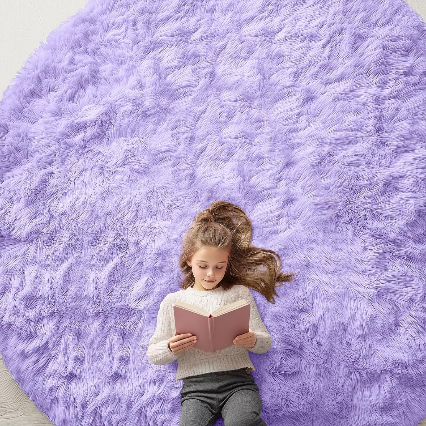 OLANLY 4x5.9 Grey Shag Rug